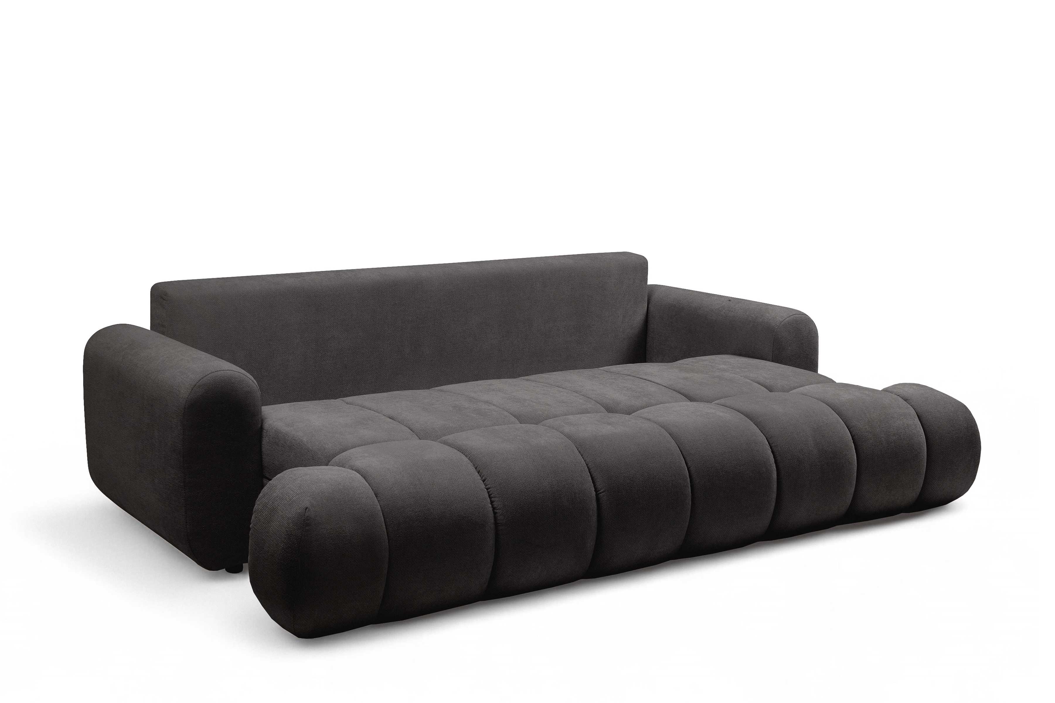 Rozkladacia pohovka Lutario s funkciou spania - tmavosivá hydrofóbna pletenina Venice 2021 Pohovka Lutario s funkciou spánku - ciemnoszara plecionka hydrofobowa Venice 2021