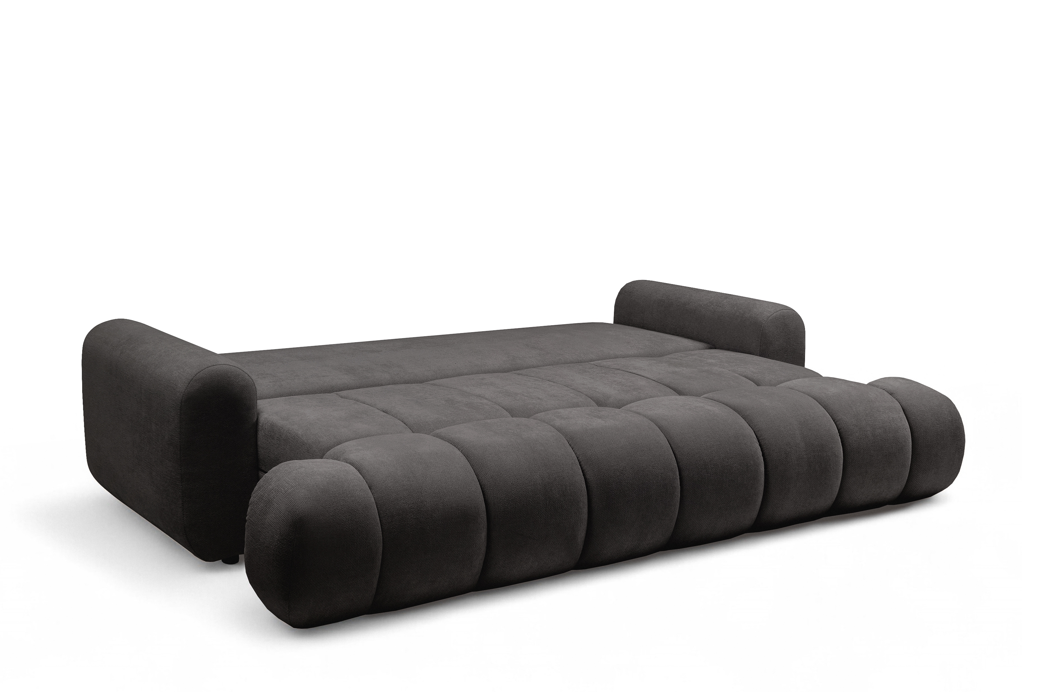 Rozkladacia pohovka Lutario s funkciou spania - tmavosivá hydrofóbna pletenina Venice 2021 Pohovka Lutario s funkciou spánku - ciemnoszara plecionka hydrofobowa Venice 2021