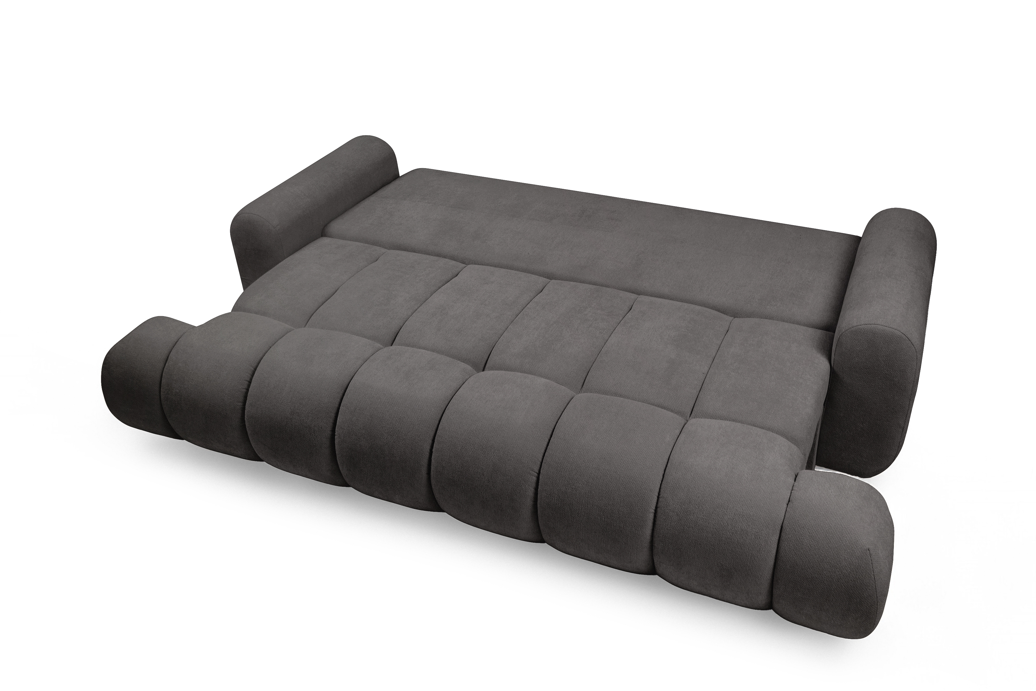 Rozkladacia pohovka Lutario s funkciou spania - tmavosivá hydrofóbna pletenina Venice 2021 Pohovka Lutario s funkciou spánku - ciemnoszara plecionka hydrofobowa Venice 2021