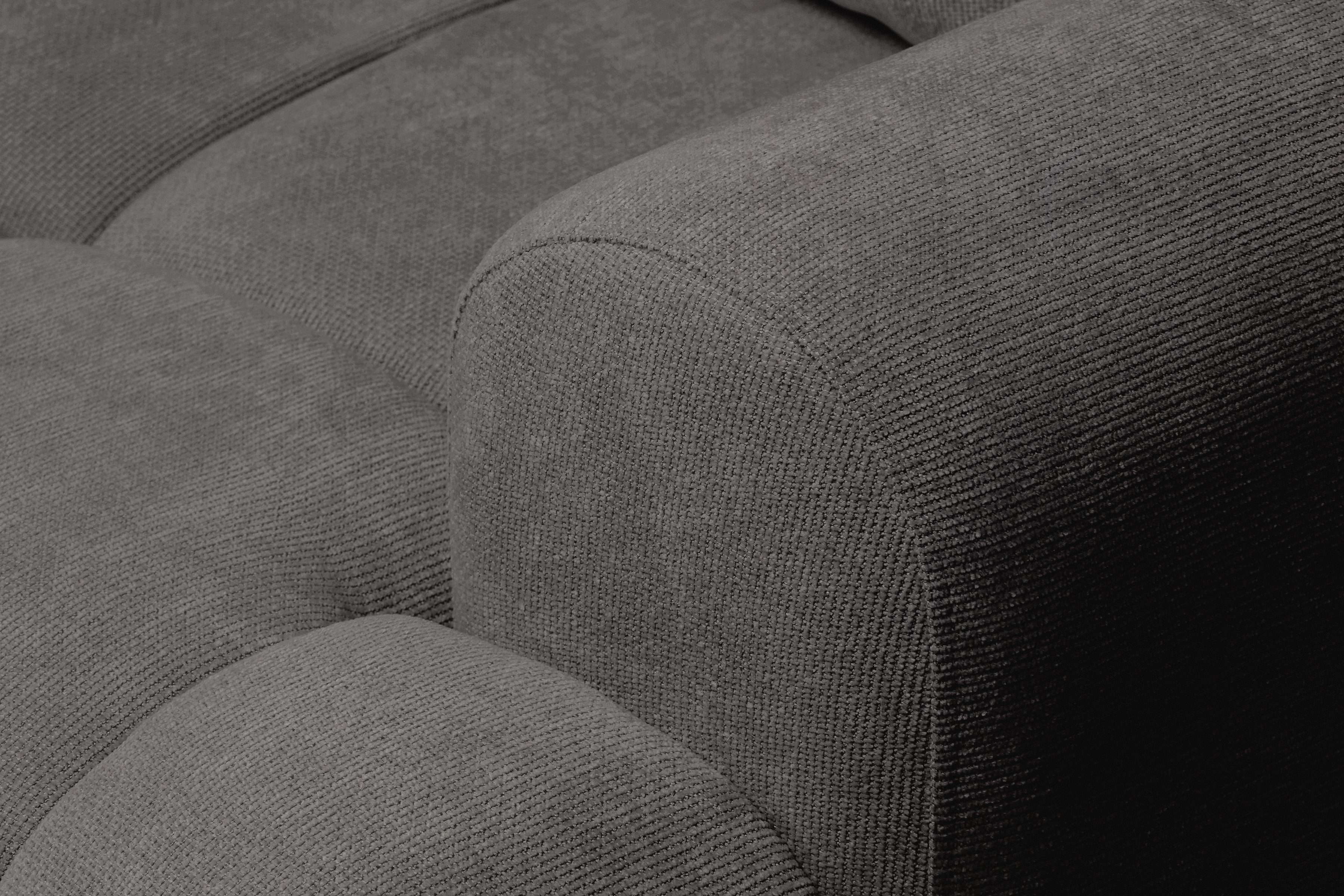 Rozkladacia pohovka Lutario s funkciou spania - tmavosivá hydrofóbna pletenina Venice 2021 Pohovka Lutario s funkciou spánku - ciemnoszara plecionka hydrofobowa Venice 2021