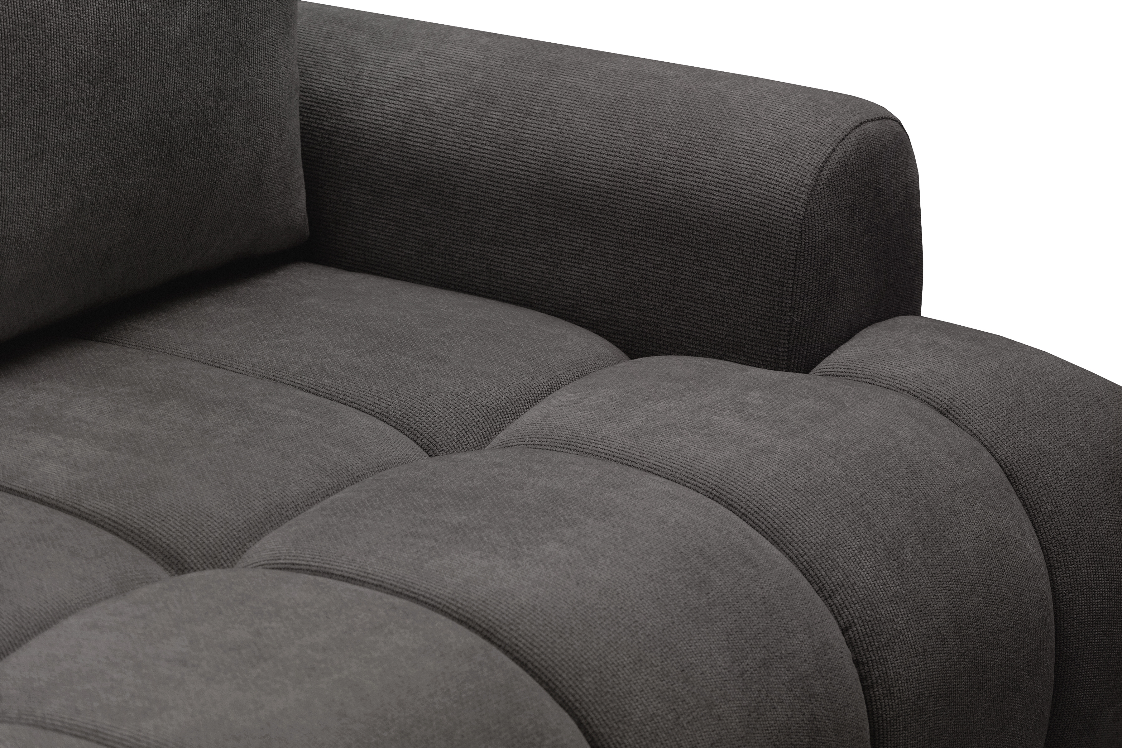 Rozkladacia pohovka Lutario s funkciou spania - tmavosivá hydrofóbna pletenina Venice 2021 Pohovka Lutario s funkciou spánku - ciemnoszara plecionka hydrofobowa Venice 2021