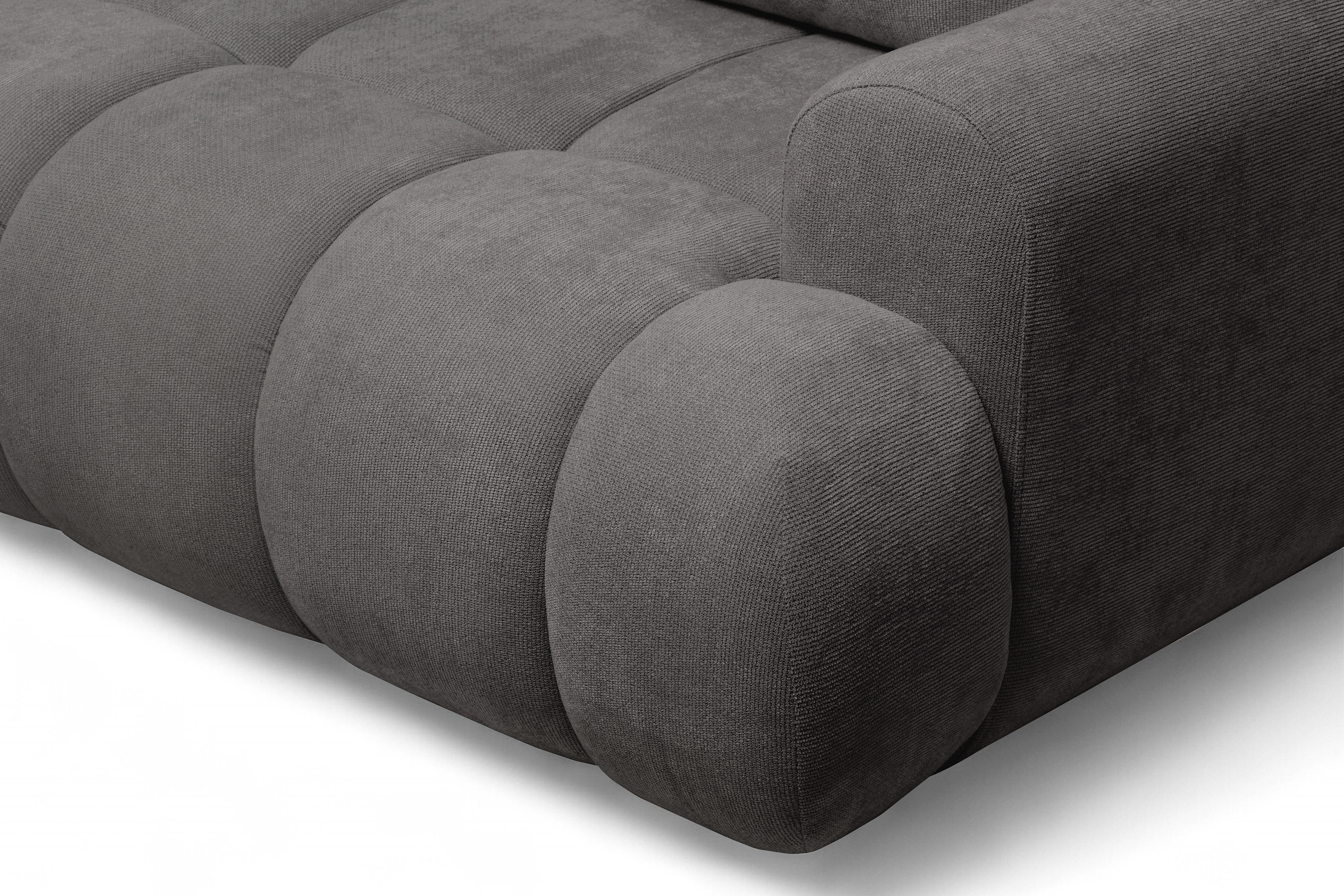 Rozkladacia pohovka Lutario s funkciou spania - tmavosivá hydrofóbna pletenina Venice 2021 Pohovka Lutario s funkciou spánku - ciemnoszara plecionka hydrofobowa Venice 2021