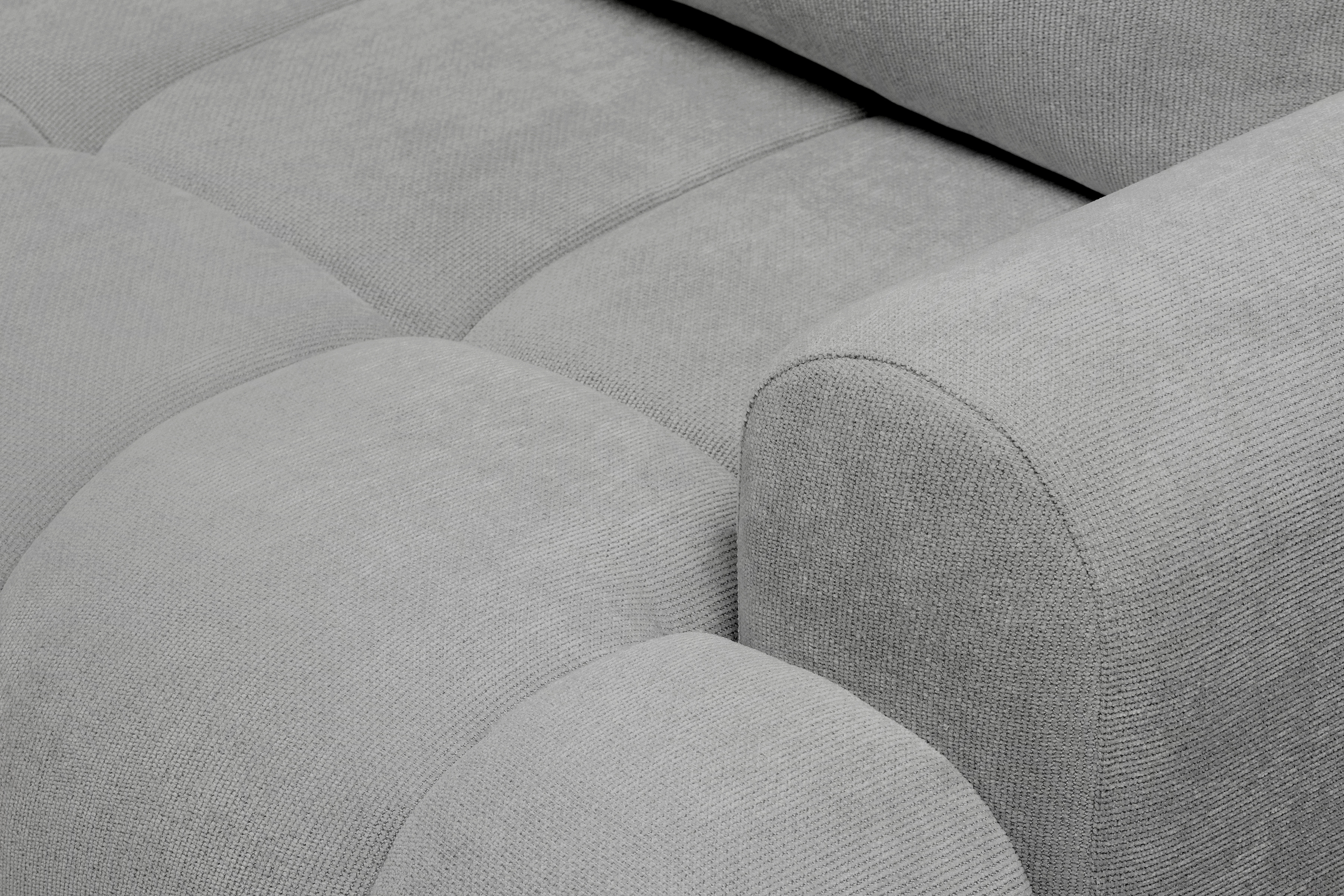 Rozkládací pohovka Lutario s funkcí spánku - šedá hydrofobní tkanina Venice 2023 Pohovka Lutario rozkládací - šedá plecionka hydrofobowa Venice 2023