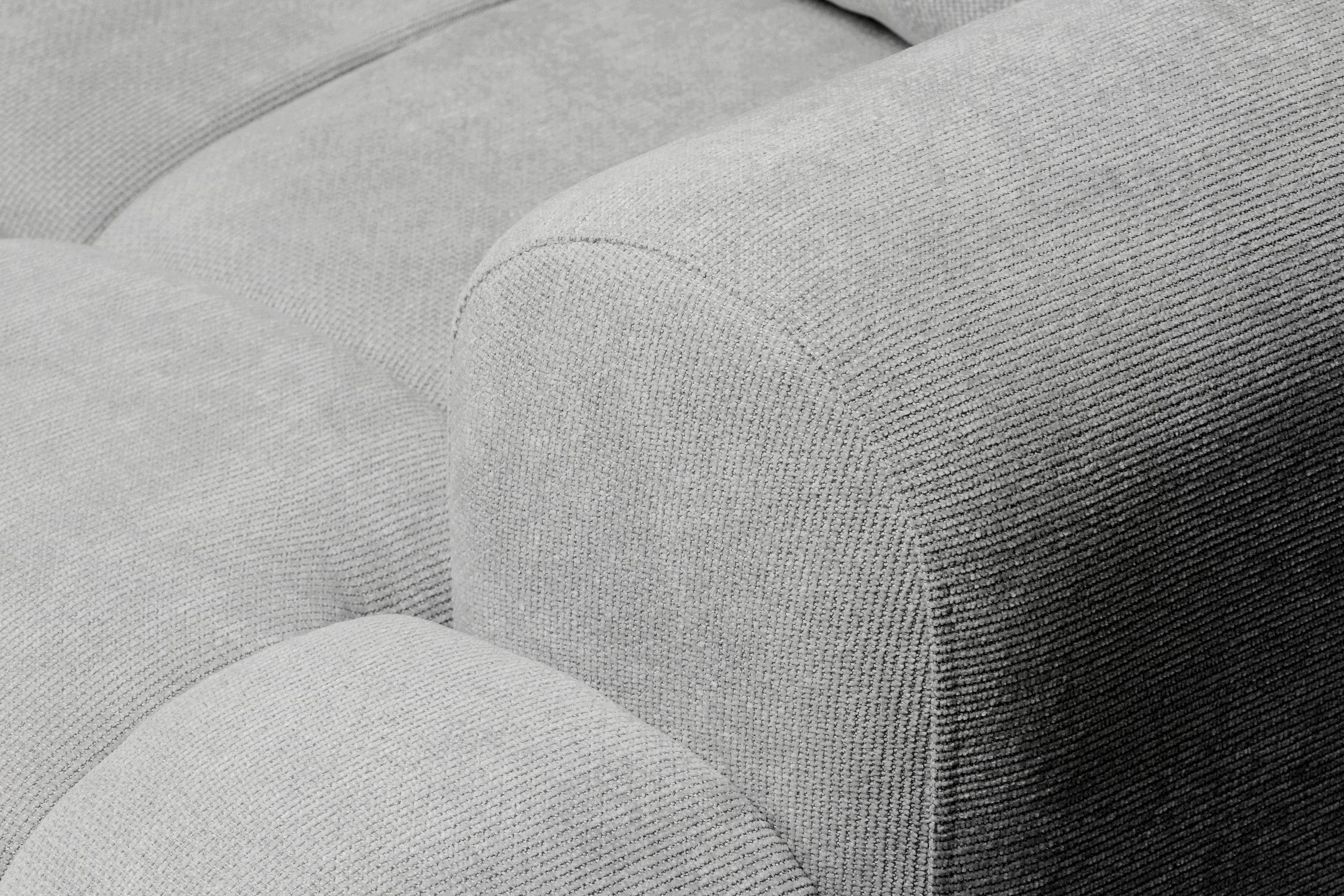 Rozkládací pohovka Lutario s funkcí spánku - šedá hydrofobní tkanina Venice 2023 Pohovka Lutario rozkládací - šedá plecionka hydrofobowa Venice 2023