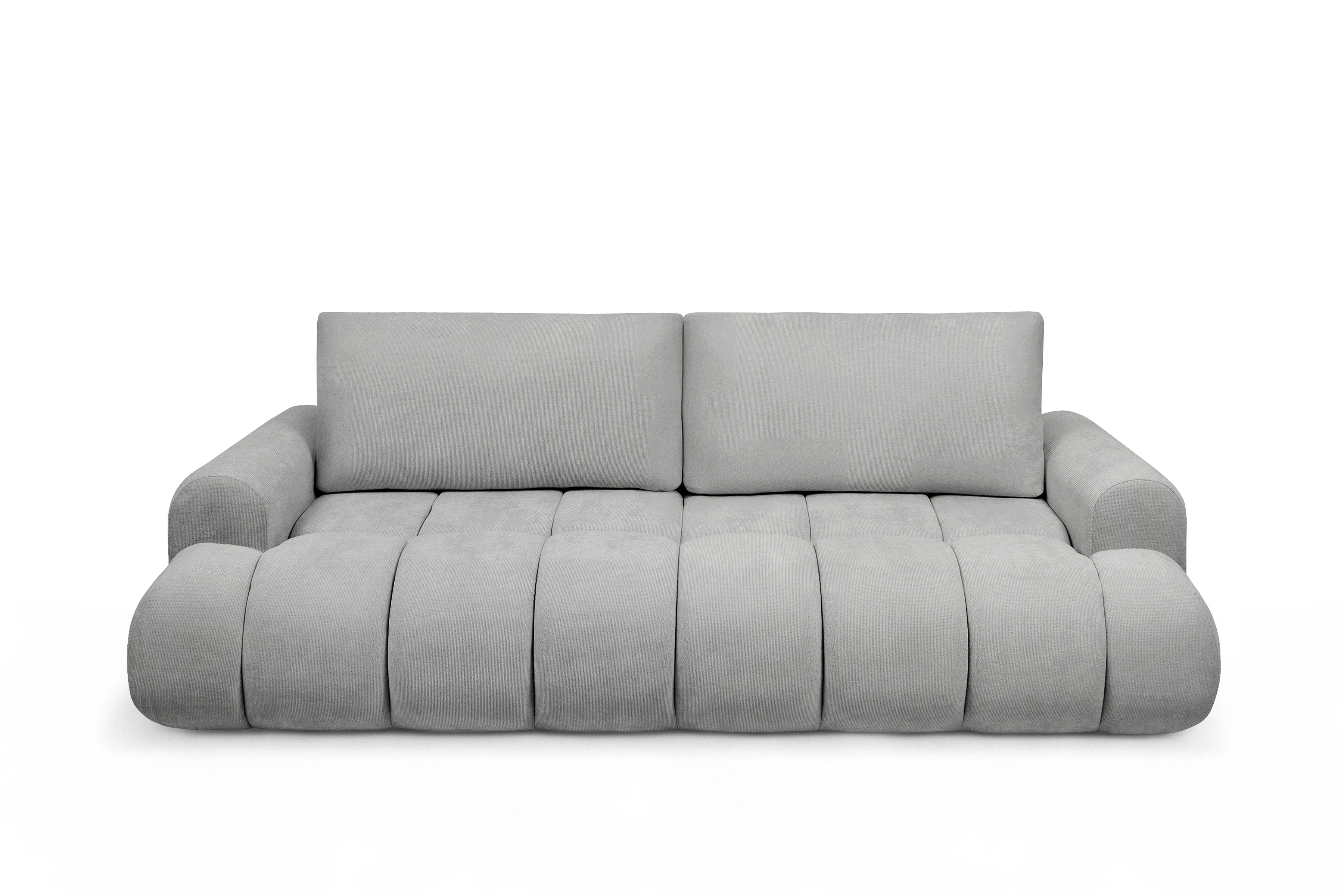 Rozkládací pohovka Lutario s funkcí spánku - šedá hydrofobní tkanina Venice 2023 Pohovka Lutario rozkládací - šedá plecionka hydrofobowa Venice 2023