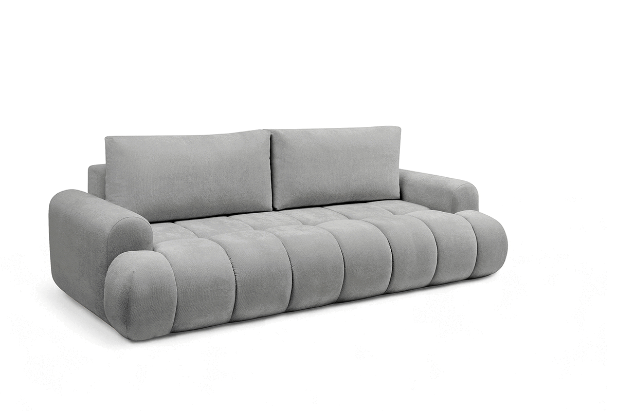 Rozkládací pohovka Lutario s funkcí spánku - šedá hydrofobní tkanina Venice 2023 Pohovka Lutario rozkládací - šedá plecionka hydrofobowa Venice 2023