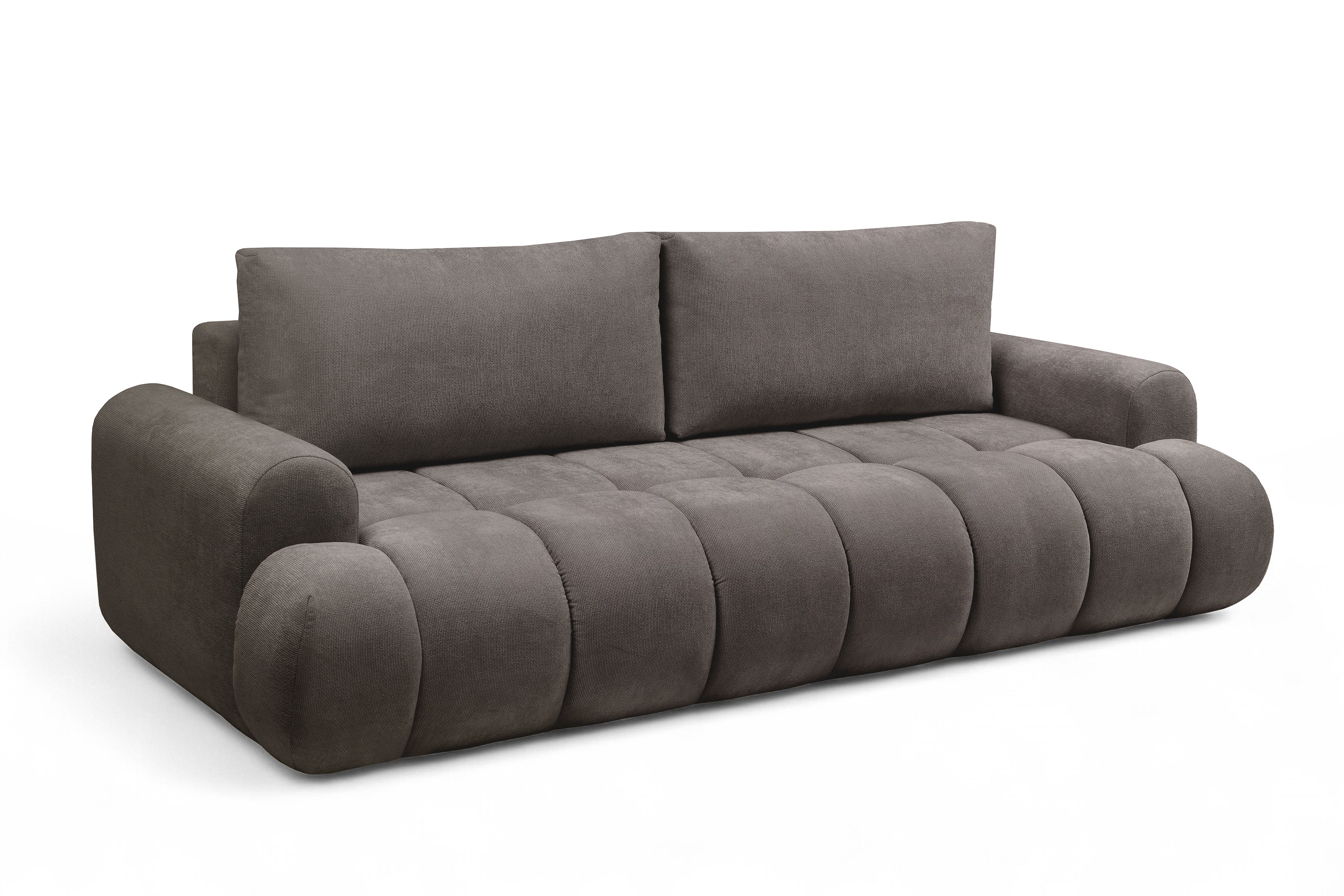 Rozkladacia pohovka Lutario s funkciou spania - sivohnedá pletenina hydrofóbna Venice 2022 Pohovka Lutario s funkciou spánku - szarobrazowa plecionka hydrofobowa Venice 2022