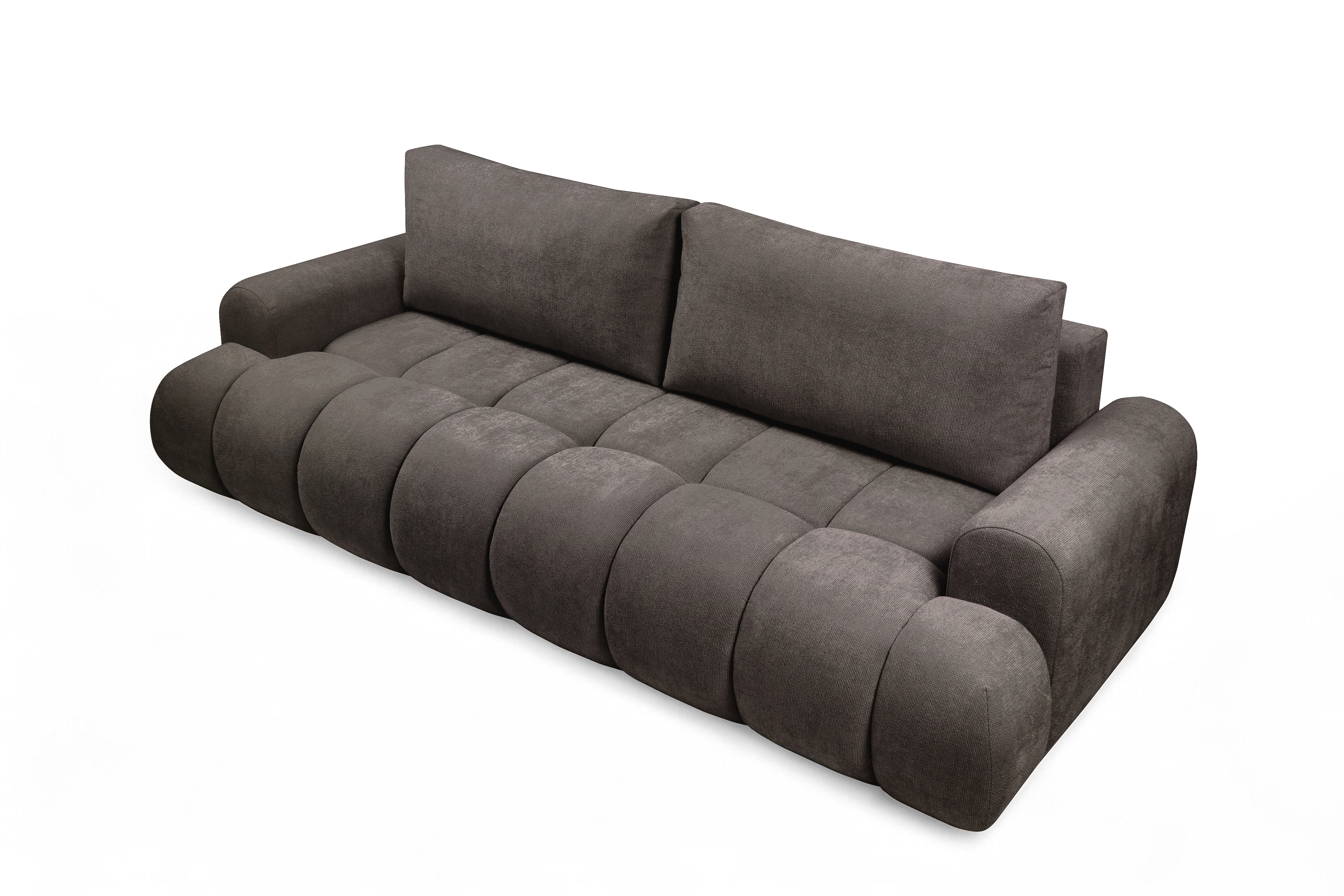 Rozkladacia pohovka Lutario s funkciou spania - sivohnedá pletenina hydrofóbna Venice 2022 Pohovka Lutario s funkciou spánku - szarobrazowa plecionka hydrofobowa Venice 2022