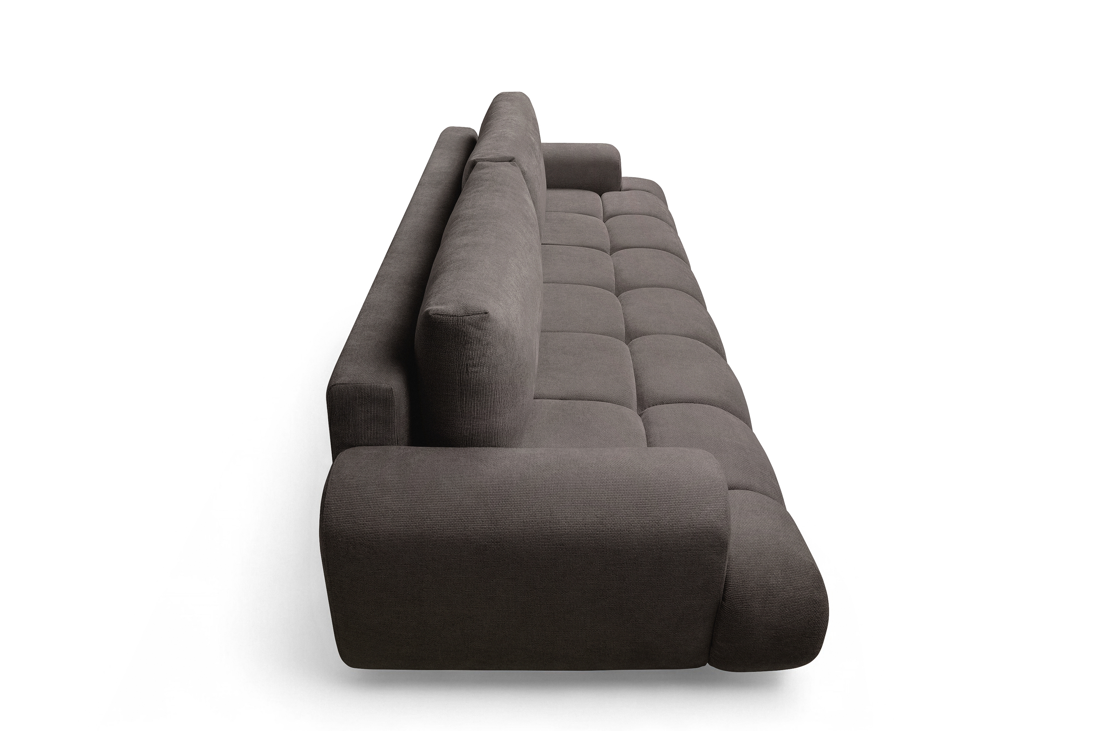 Rozkladacia pohovka Lutario s funkciou spania - sivohnedá pletenina hydrofóbna Venice 2022 Pohovka Lutario s funkciou spánku - szarobrazowa plecionka hydrofobowa Venice 2022