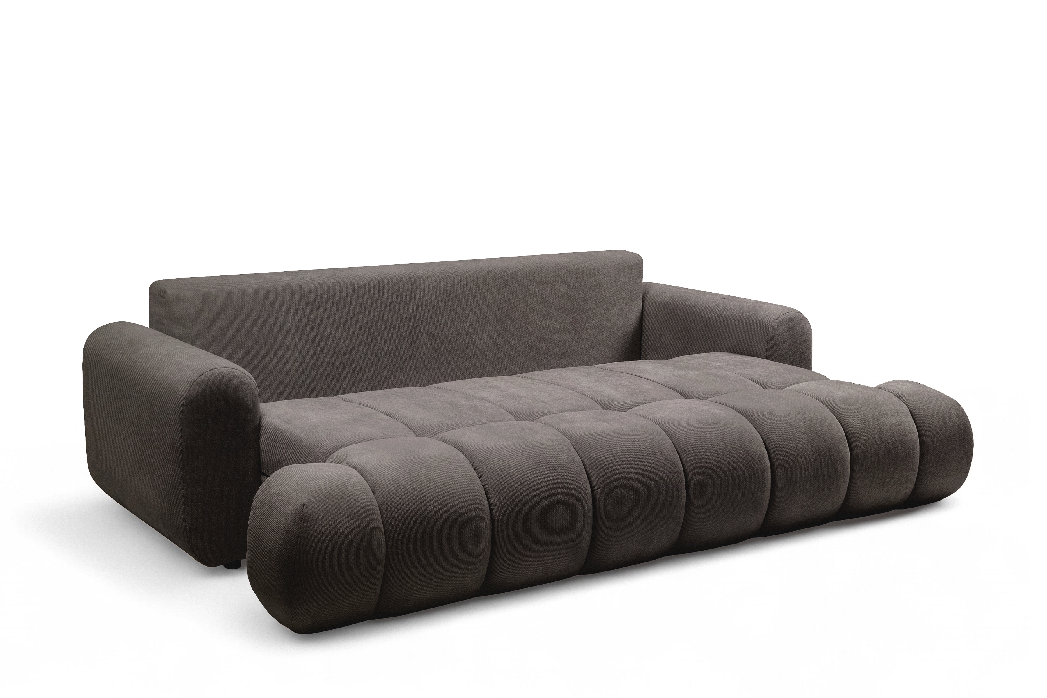 Rozkladacia pohovka Lutario s funkciou spania - sivohnedá pletenina hydrofóbna Venice 2022 Pohovka Lutario s funkciou spánku - szarobrazowa plecionka hydrofobowa Venice 2022