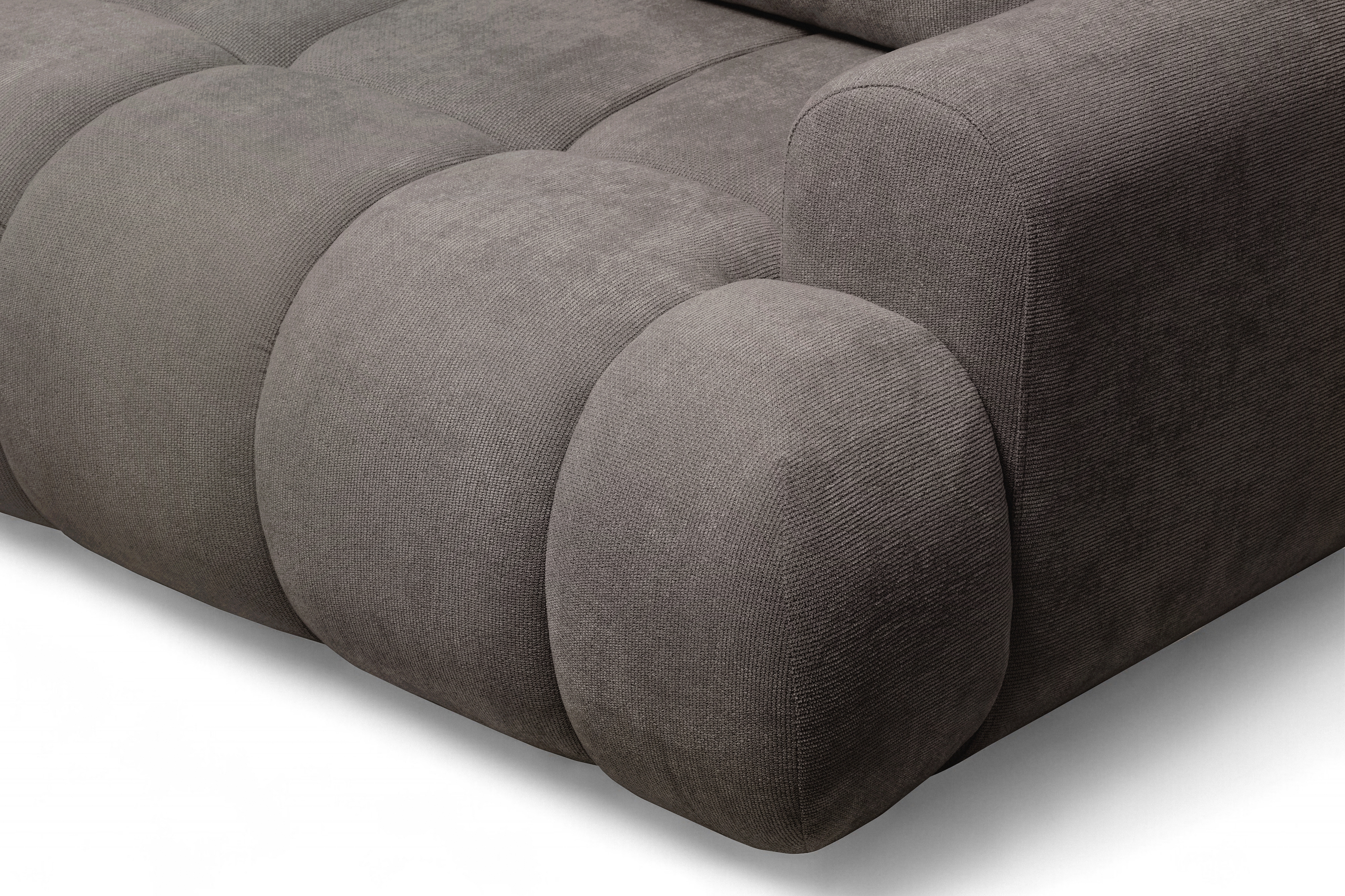 Rozkladacia pohovka Lutario s funkciou spania - sivohnedá pletenina hydrofóbna Venice 2022 Pohovka Lutario s funkciou spánku - szarobrazowa plecionka hydrofobowa Venice 2022