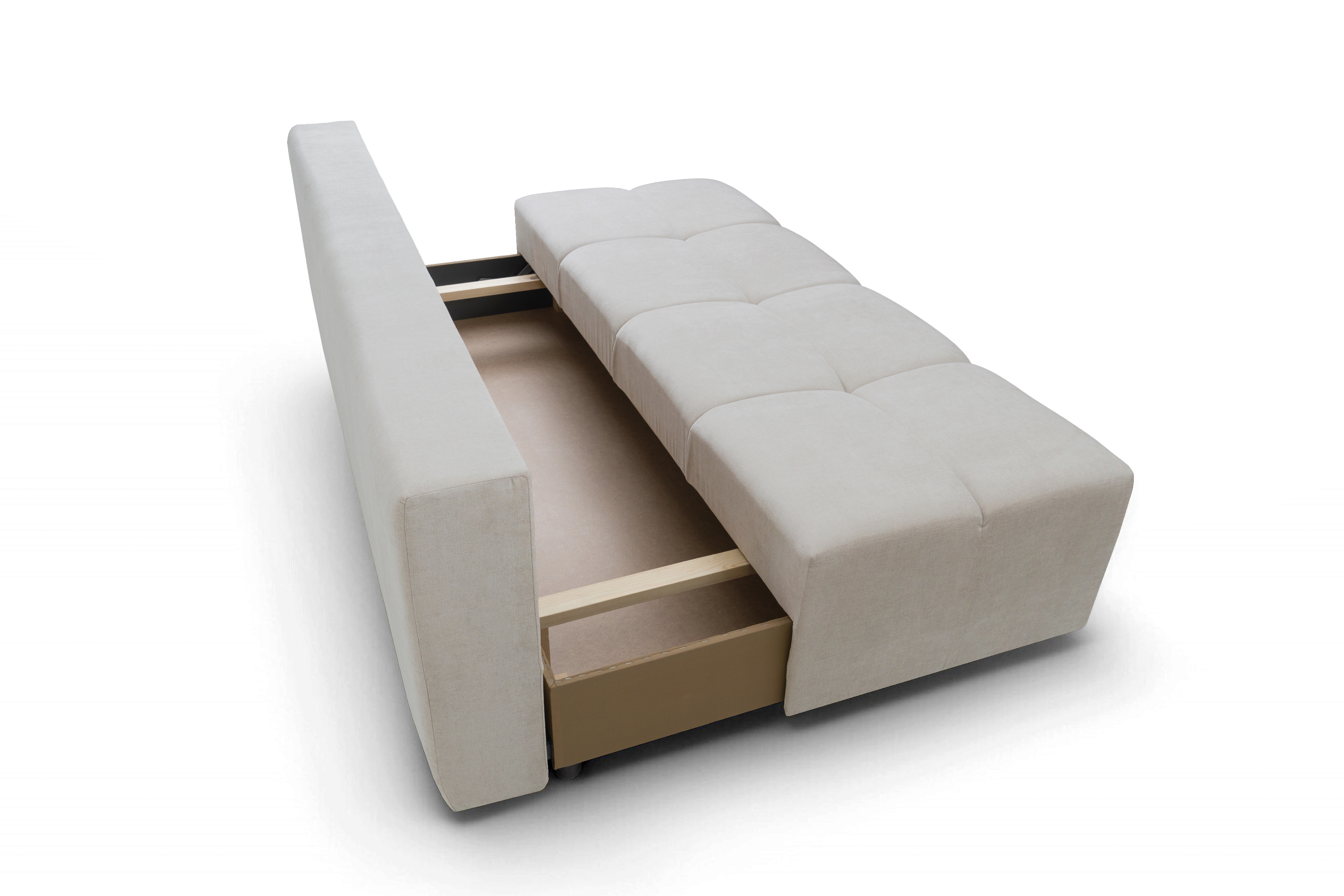 Rozkladacia pohovka Natario s úložným priestorom – béžový šenil Wind 05 Pohovka Natario rozkladana S vnútorným úložným priestorom- béžový šenil Wind 5