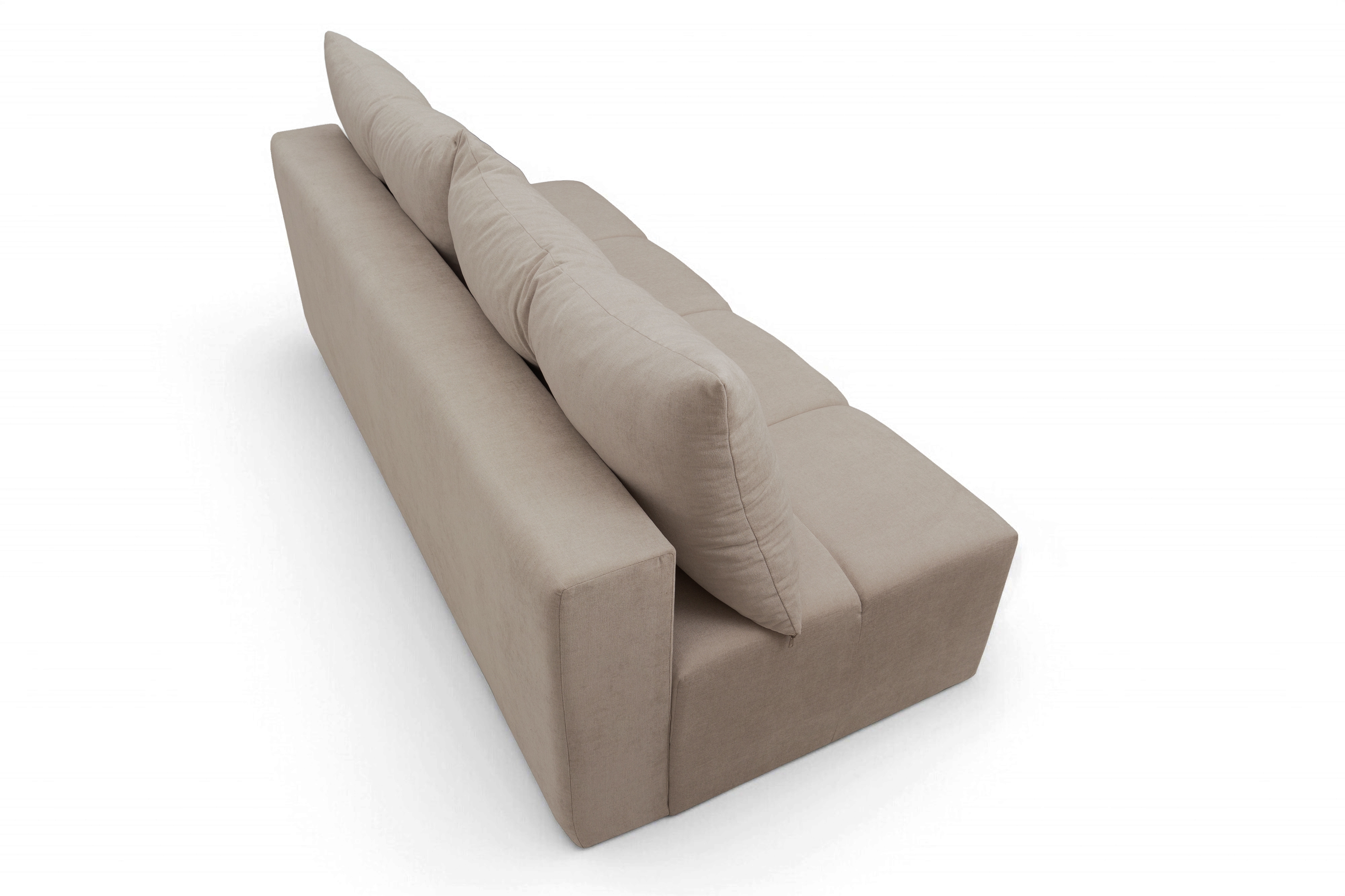 Rozkladacia pohovka Natario s úložným priestorom – tmavobéžový šenil Wind 11 Pohovka Natario rozkladana S vnútorným úložným priestorom- tmavý béžový šenil Wind 11