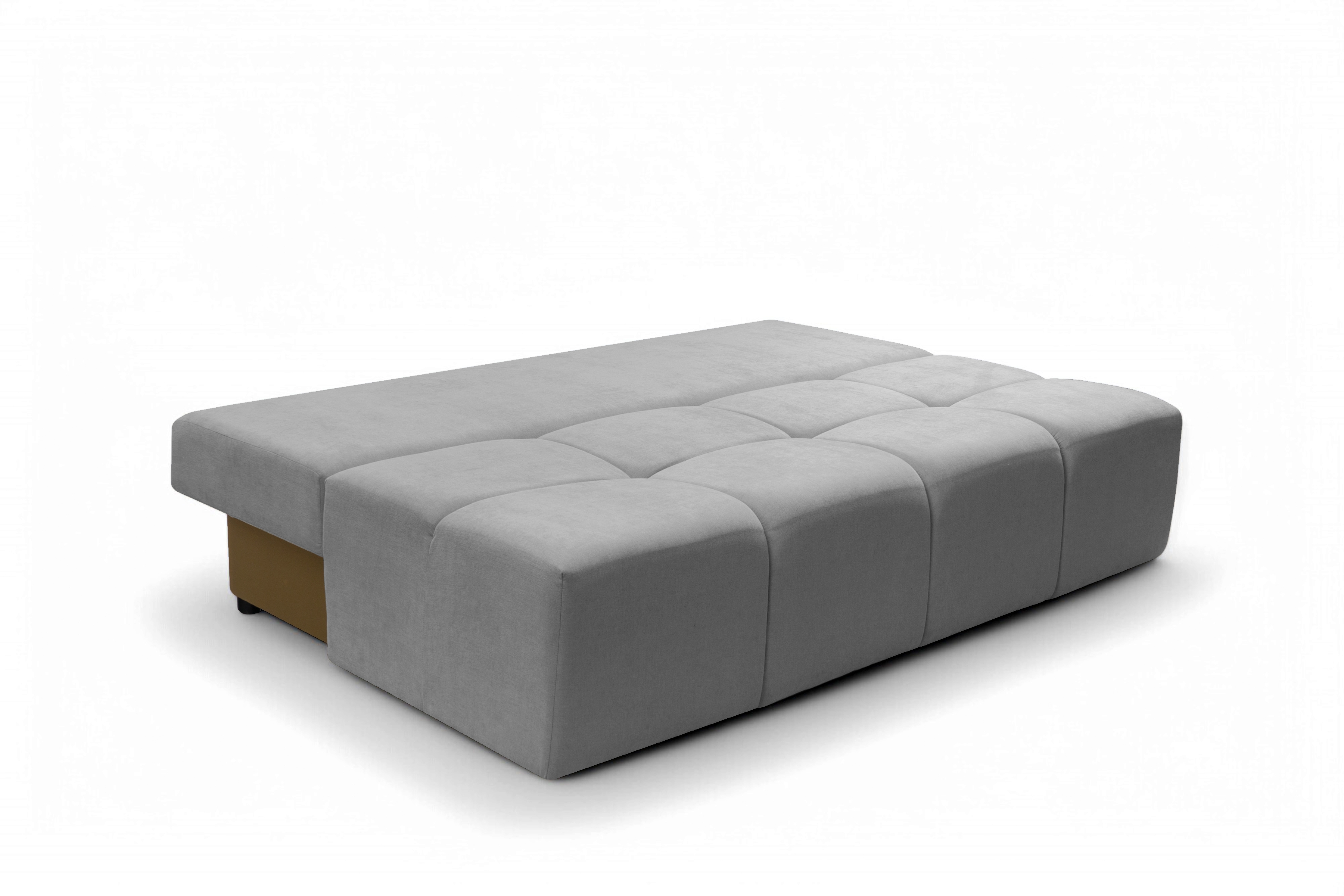 Rozkladacia pohovka Natario s úložným priestorom – sivý šenil Wind 90 Pohovka Natario rozkladana S vnútorným úložným priestorom- šedý šenil Wind 90