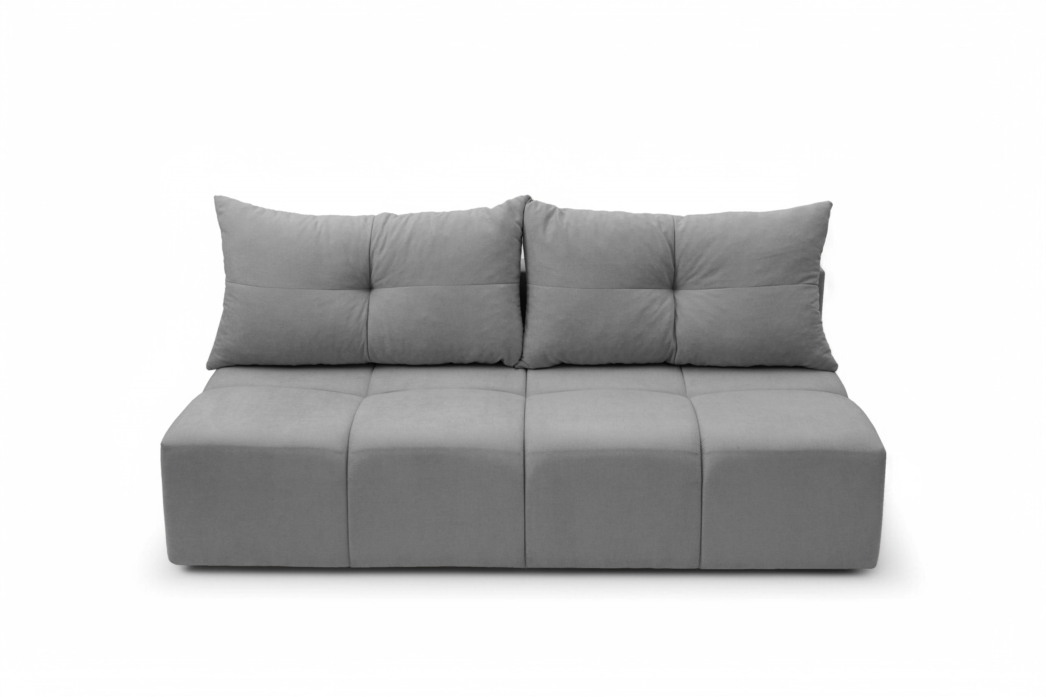 Rozkladacia pohovka Natario s úložným priestorom – sivý šenil Wind 90 Pohovka Natario rozkladana S vnútorným úložným priestorom- šedý šenil Wind 90