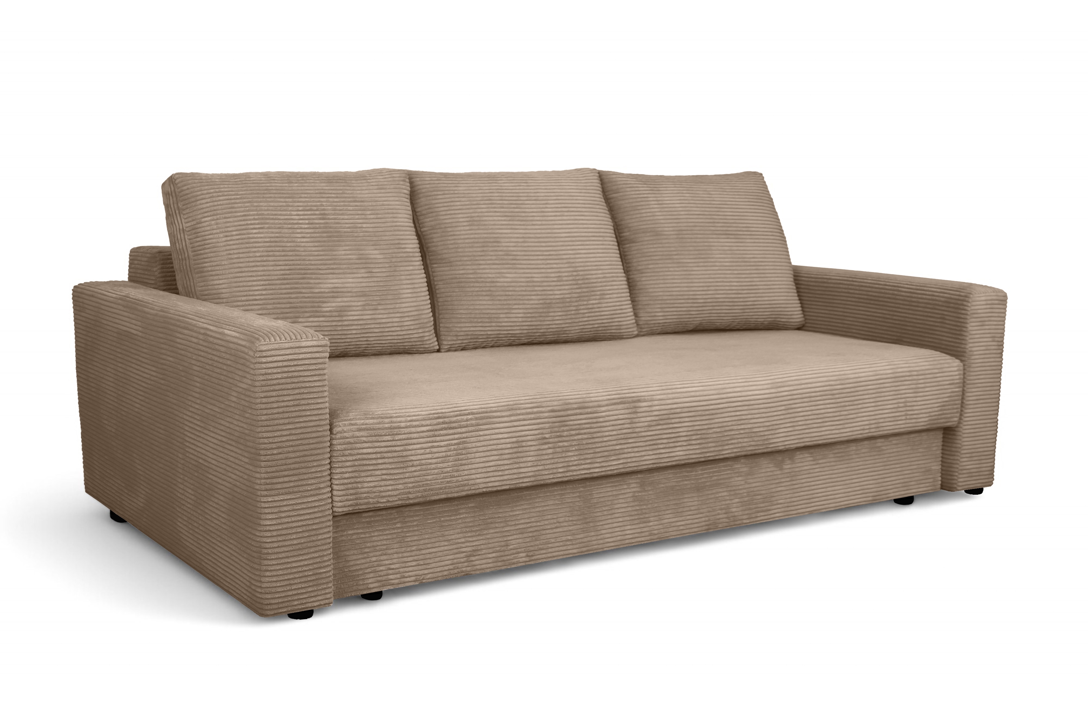 Rozkládací pohovka Bizon - béžový manšestr Lincoln 17 Pohovka rozkladana pro obývacího pokoje Bizon - béžová manšestr Lincoln 17