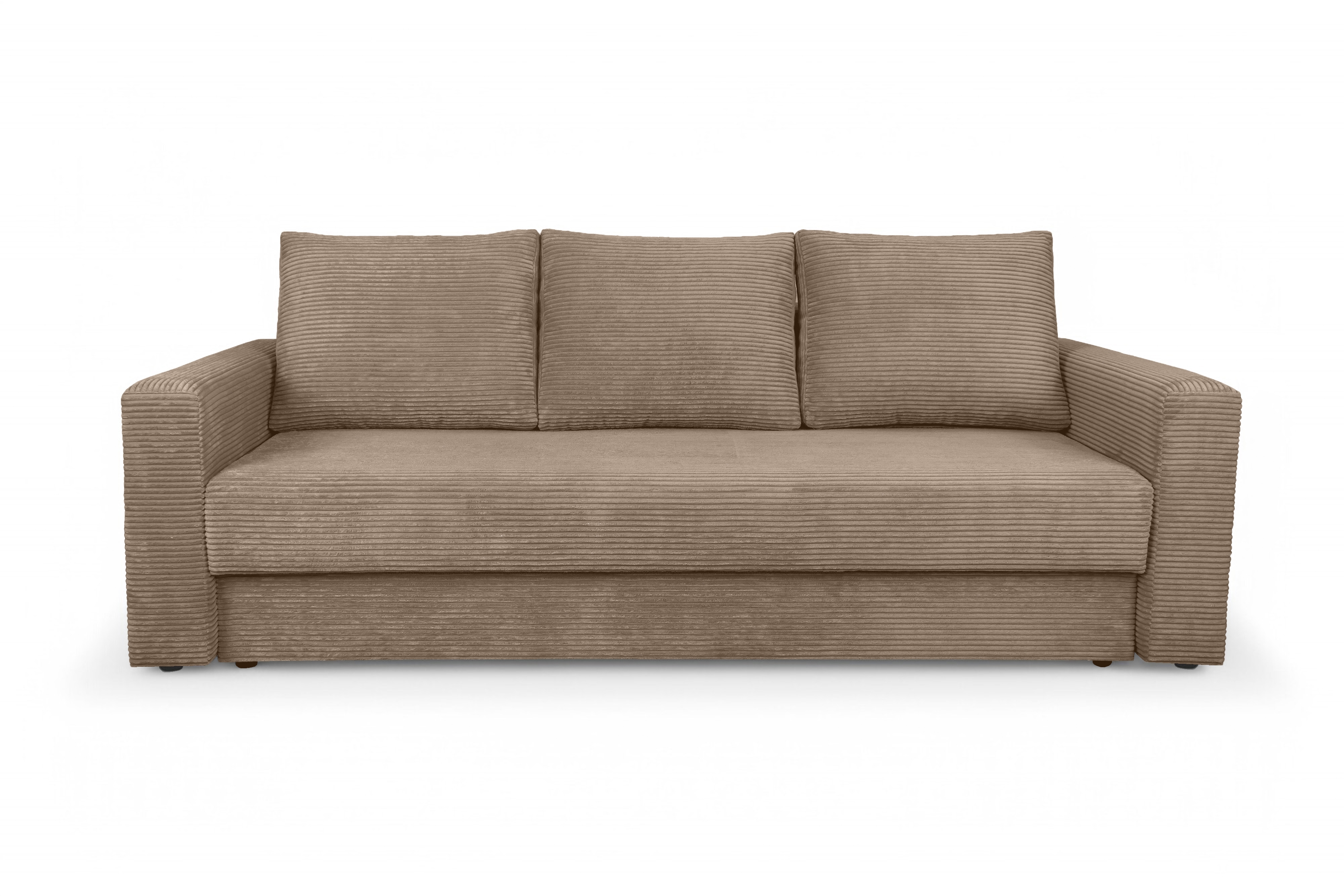 Rozkládací pohovka Bizon - béžový manšestr Lincoln 17 Pohovka rozkladana pro obývacího pokoje Bizon - béžová manšestr Lincoln 17