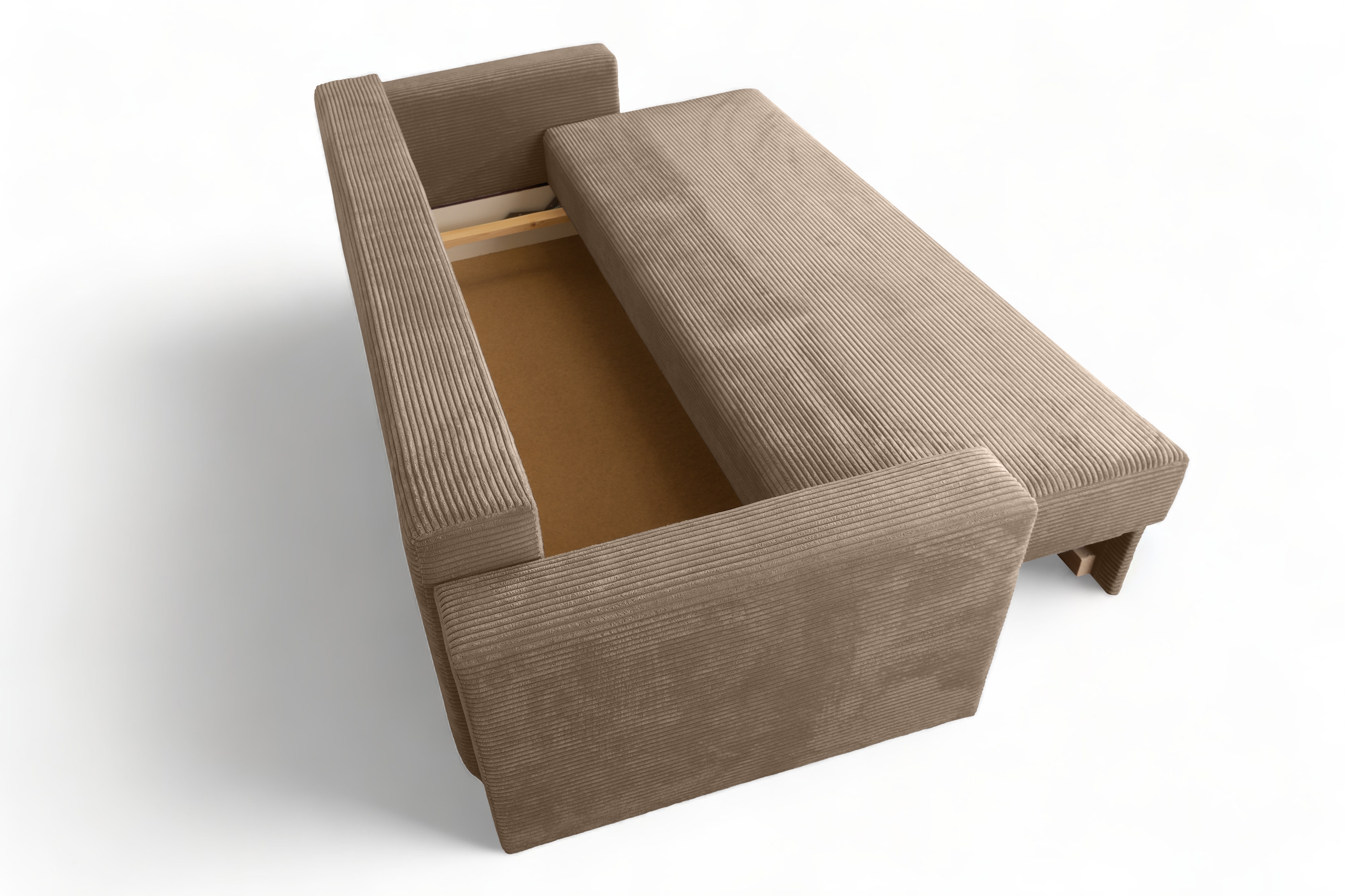 Rozkládací pohovka Bizon - béžový manšestr Lincoln 17 Pohovka rozkladana pro obývacího pokoje Bizon - béžová manšestr Lincoln 17