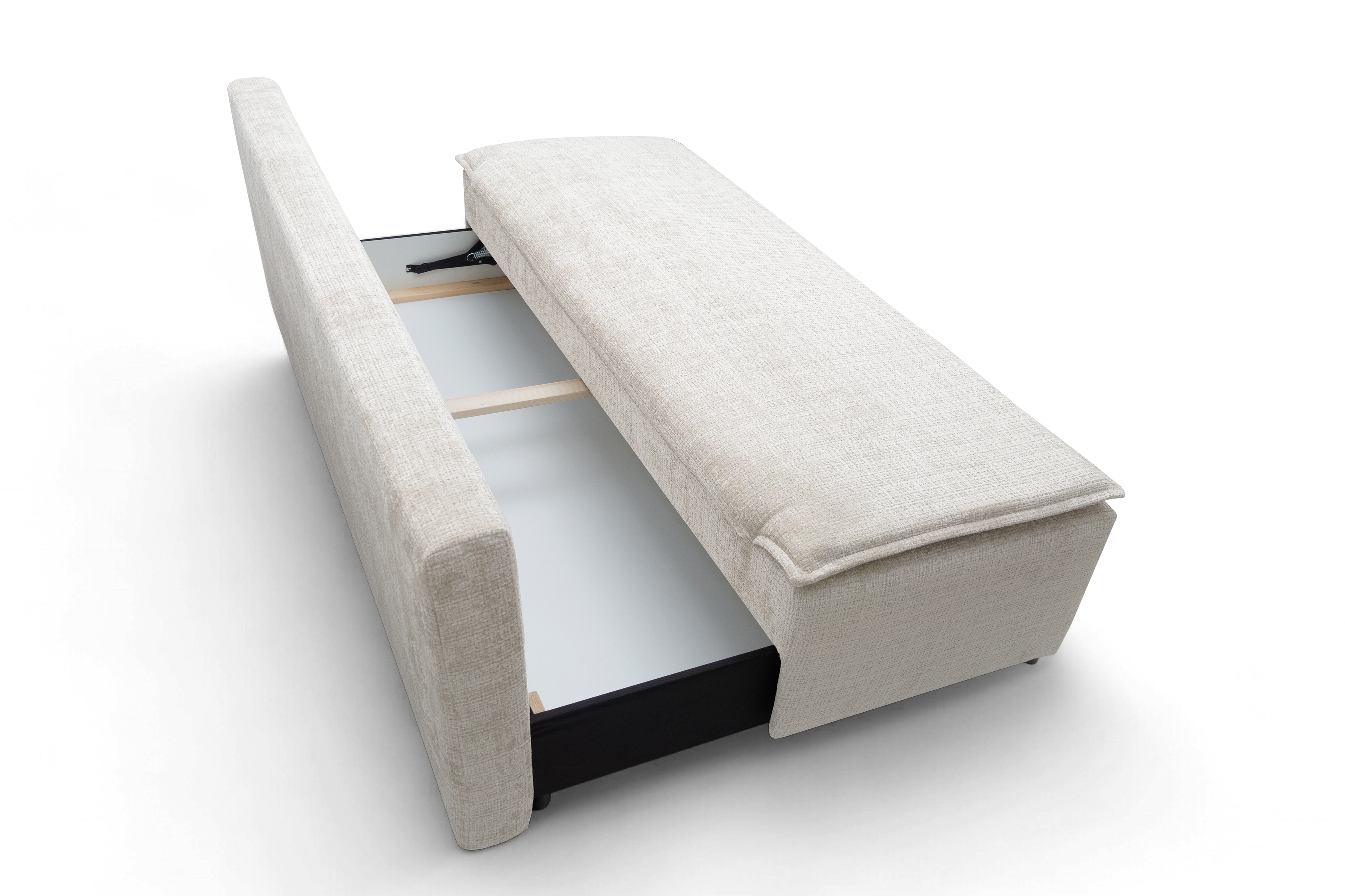 Rozkladacia pohovka Firioza - béžová žinylka Cremona 02 Pohovka rozkladana Firioza S vnútorným úložným priestorom- béžový šenil Cremona 02