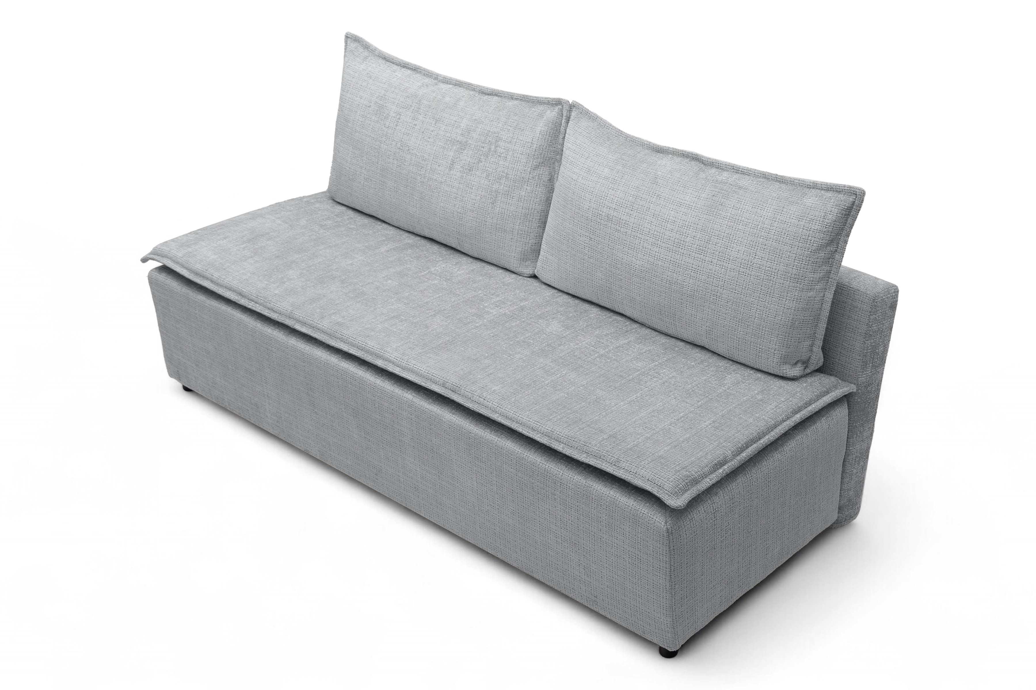 Rozkladacia pohovka Firioza - svetlošedá žinylka Cremona 81 Pohovka rozkladana Firioza S vnútorným úložným priestorom- svetlý šedý šenil Cremona 81