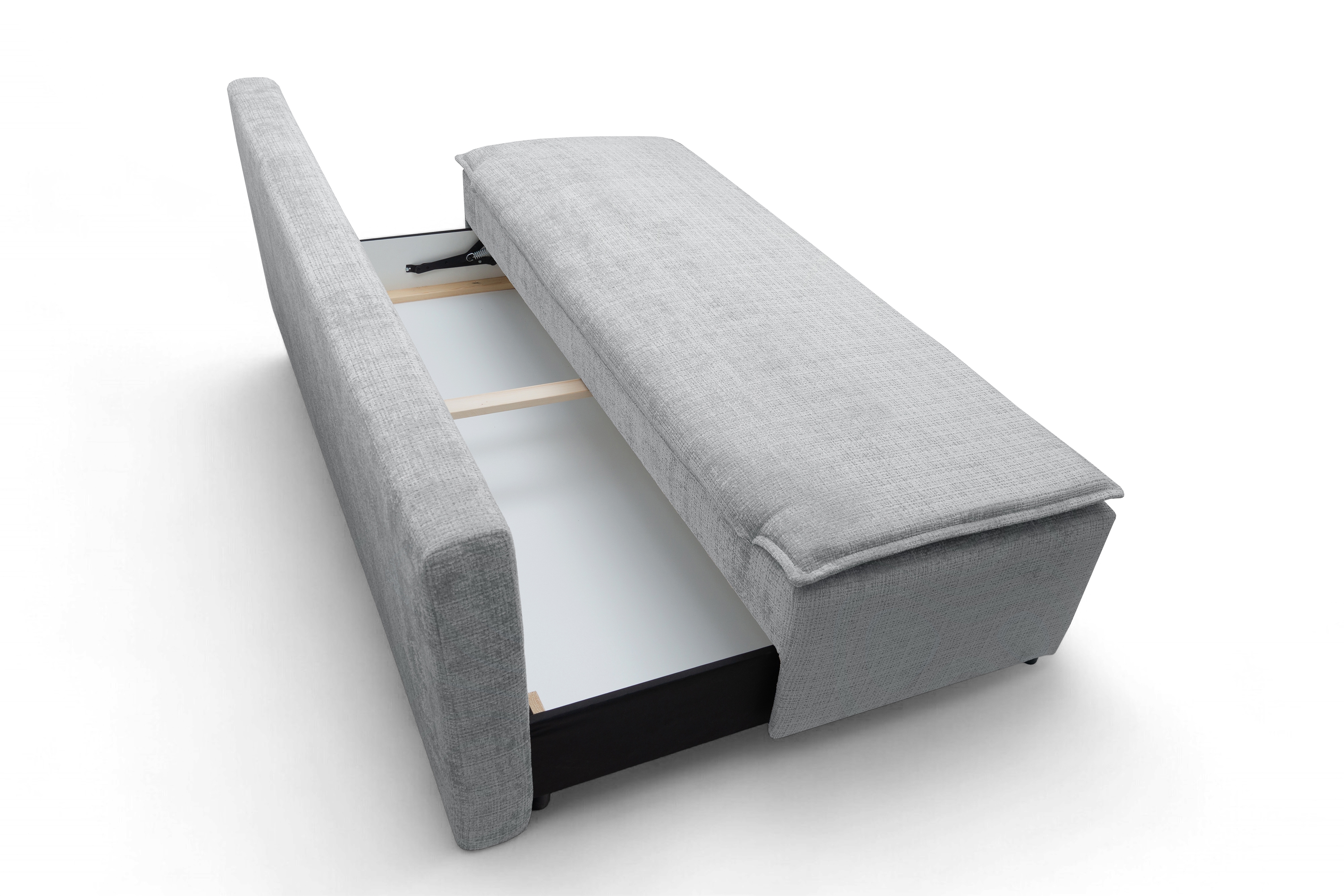 Rozkladacia pohovka Firioza - svetlošedá žinylka Cremona 81 Pohovka rozkladana Firioza S vnútorným úložným priestorom- svetlý šedý šenil Cremona 81