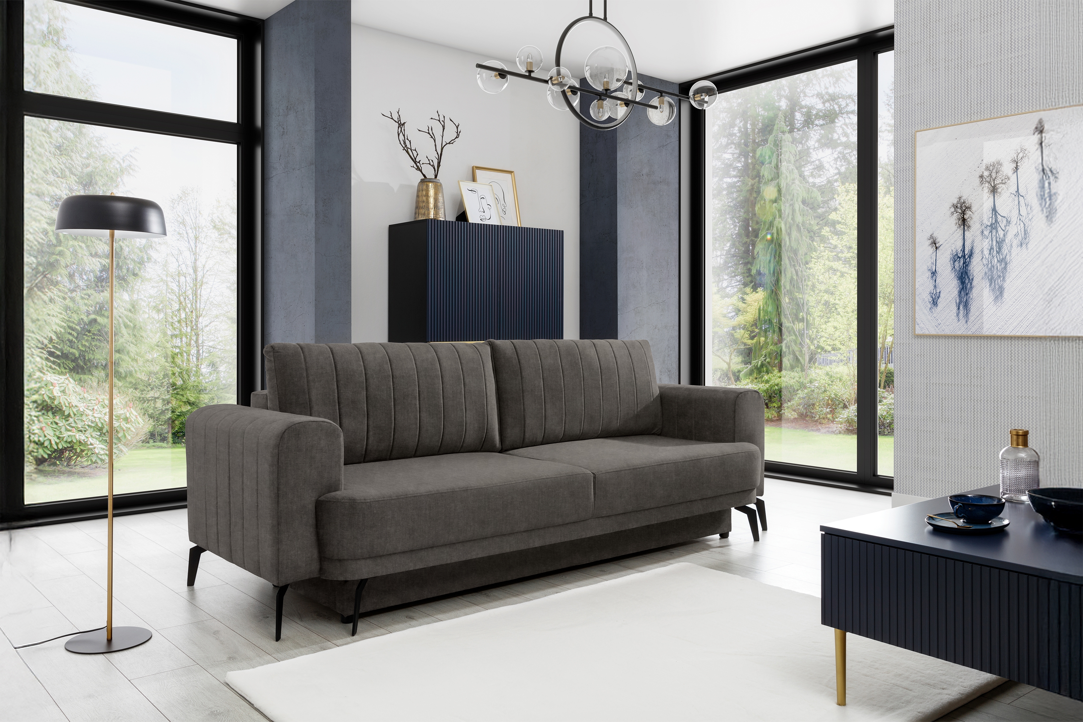 Rozkladacia pohovka Luzano - hnedý menčester hydrofóbny Zetta 293 Pohovka rozkladana Luzano - Hnedý wewet hydrofobowy Zetta 293