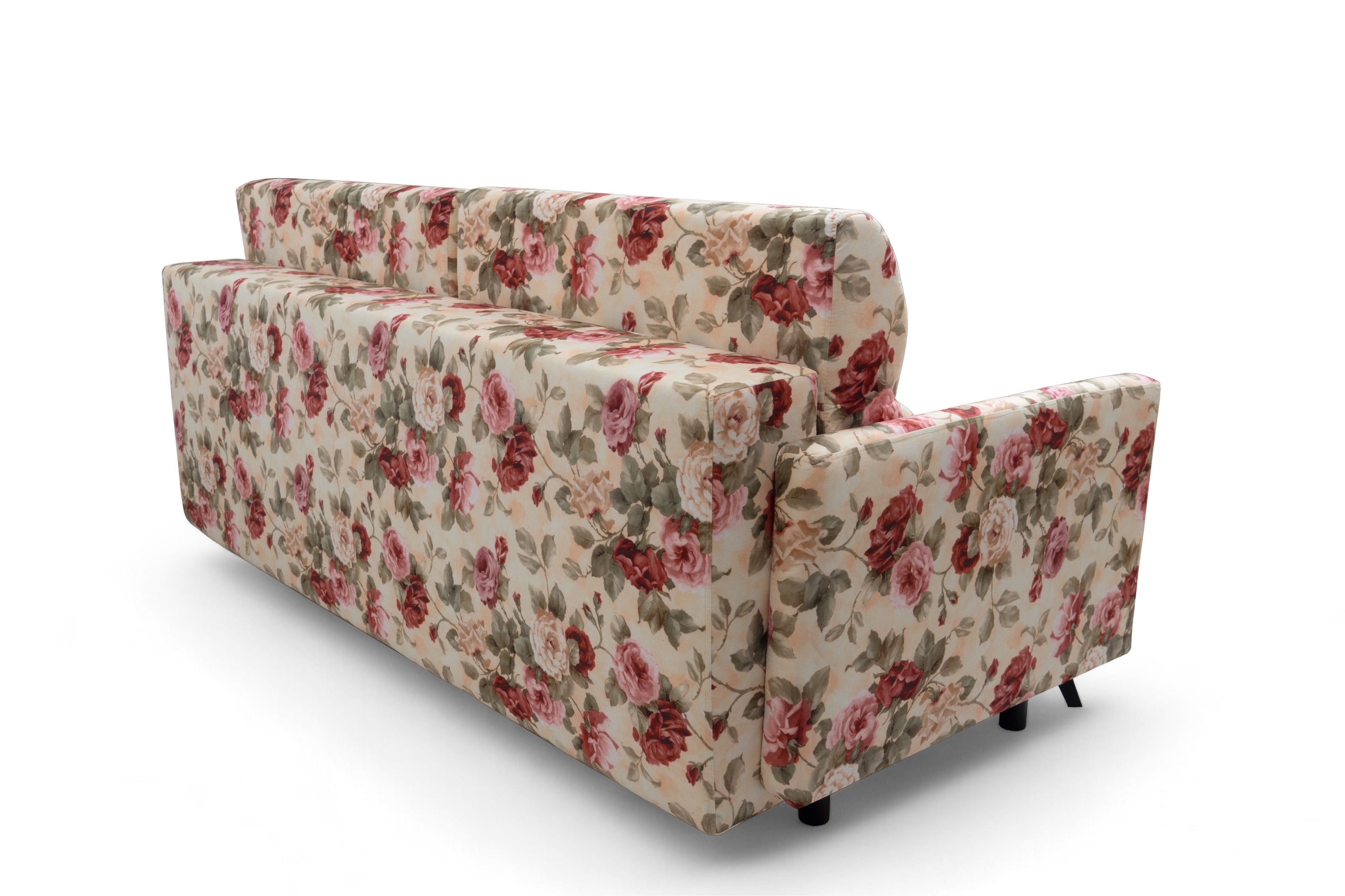 Rozkládací třímístná pohovka Dianis - květinová látka Coral WM 82 Pohovka rozkladana třímístná Elsa - potahová látka w kwiaty Coral WM 82 