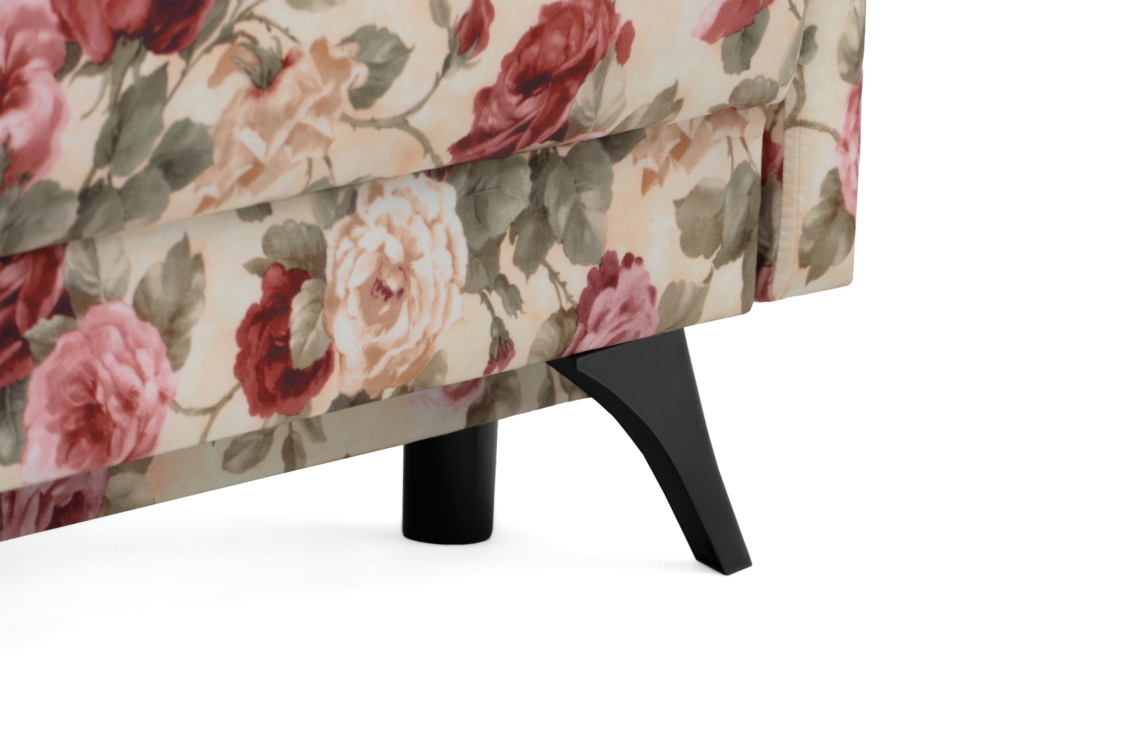 Rozkládací třímístná pohovka Dianis - květinová látka Coral WM 82 Pohovka rozkladana třímístná Elsa - potahová látka w kwiaty Coral WM 82 