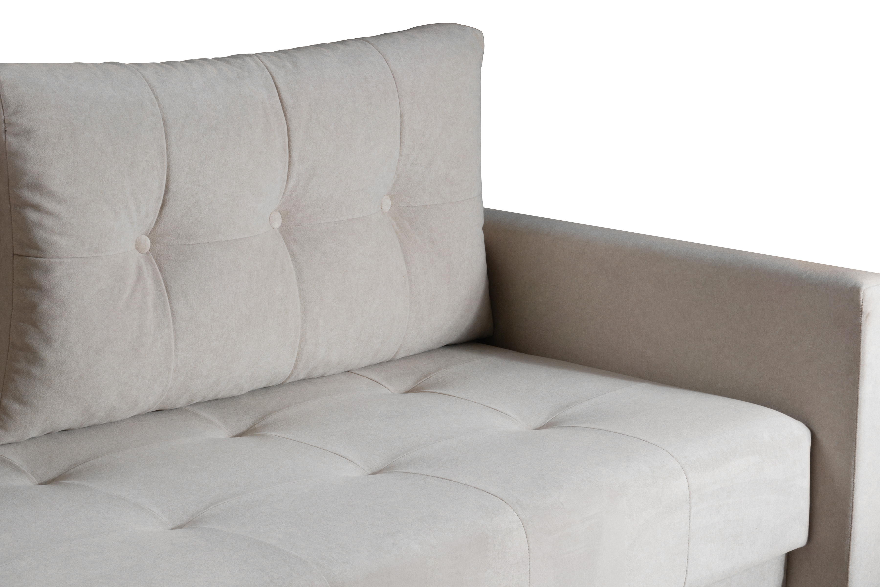 Rozkladacia trojpohovka Romano - béžový zamat Cloud 03 / buk Pohovka rozkladana trojmiestna Romano - béžový welwet Cloud 03 / nožičky buk