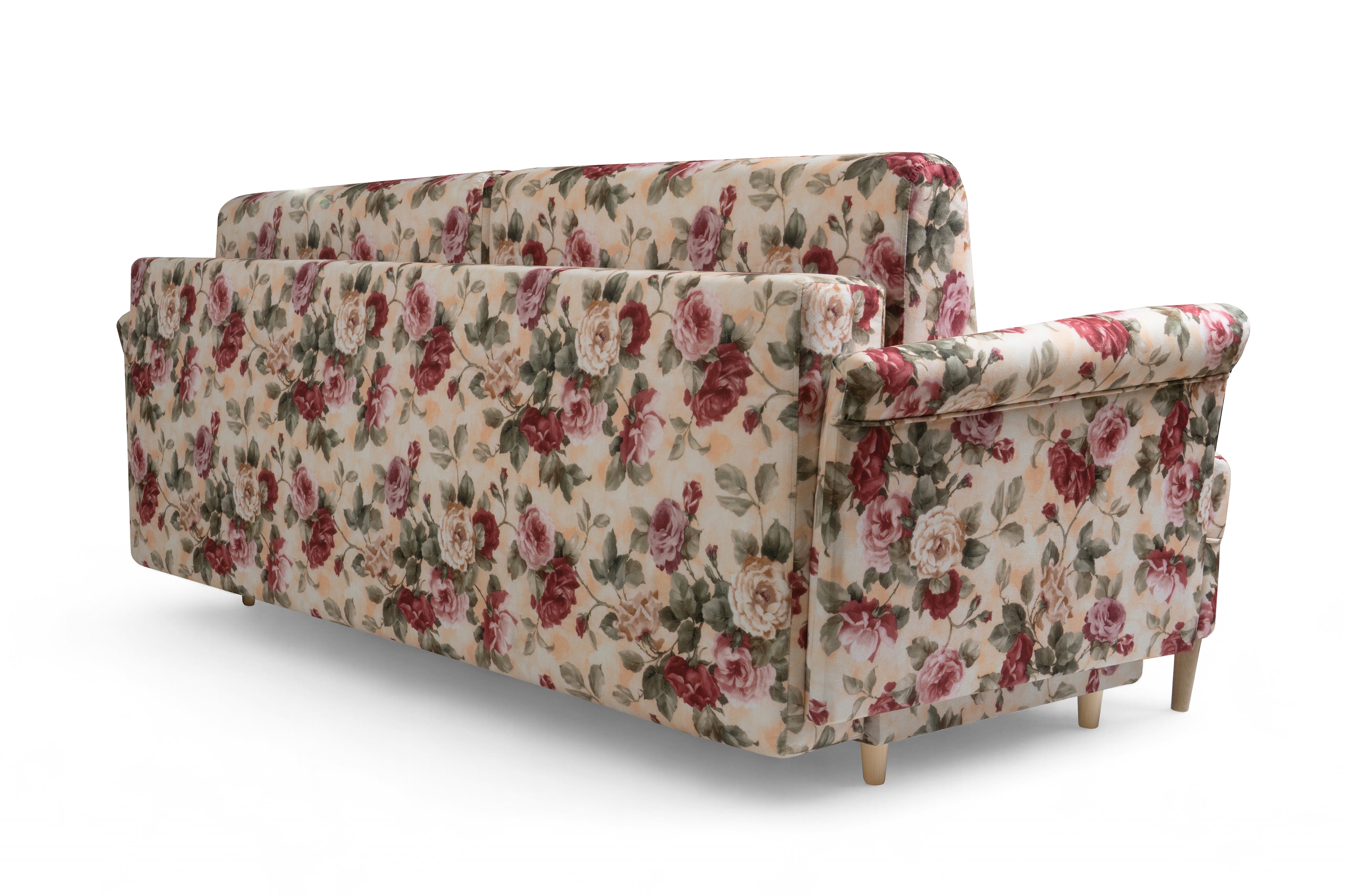 Rozkládací pohovka ušák Vilano - květinový vzor Coral WM 82 / nožky buk Pohovka rozkladana Ušák Vilano - wzor w kwiaty Coral WM 82 / Nohy buk