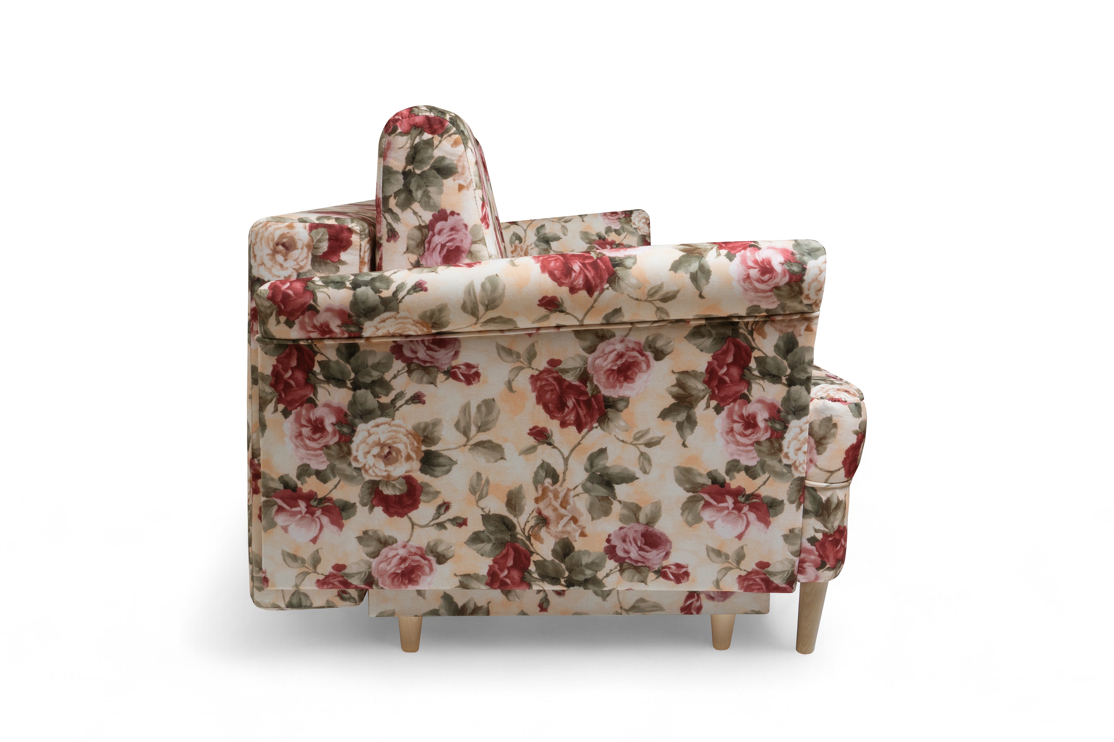 Rozkládací pohovka ušák Vilano - květinový vzor Coral WM 82 / nožky buk Pohovka rozkladana Ušák Vilano - wzor w kwiaty Coral WM 82 / Nohy buk