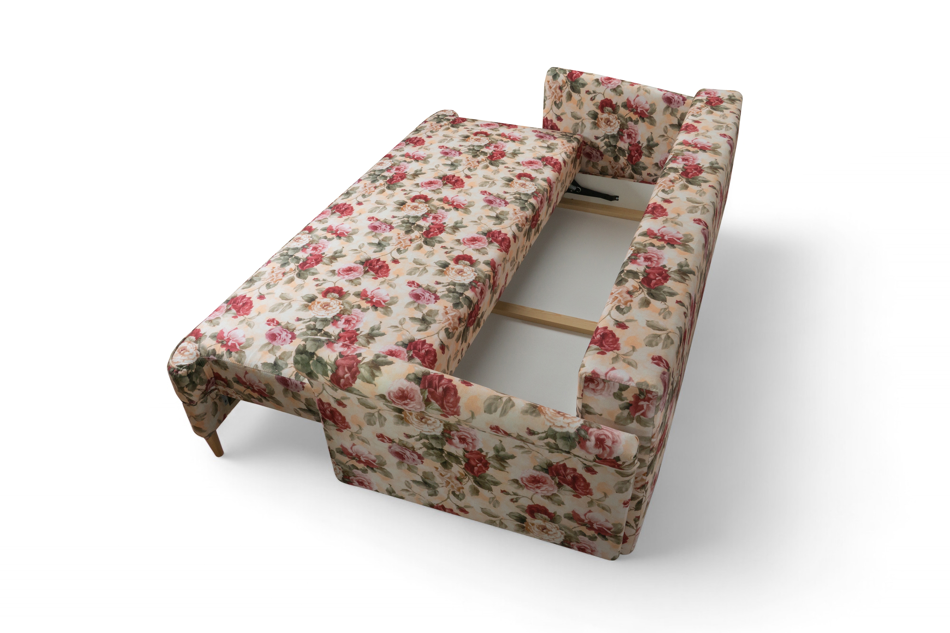 Rozkládací pohovka ušák Vilano - květinový vzor Coral WM 82 / nožky buk Pohovka rozkladana Ušák Vilano - wzor w kwiaty Coral WM 82 / Nohy buk