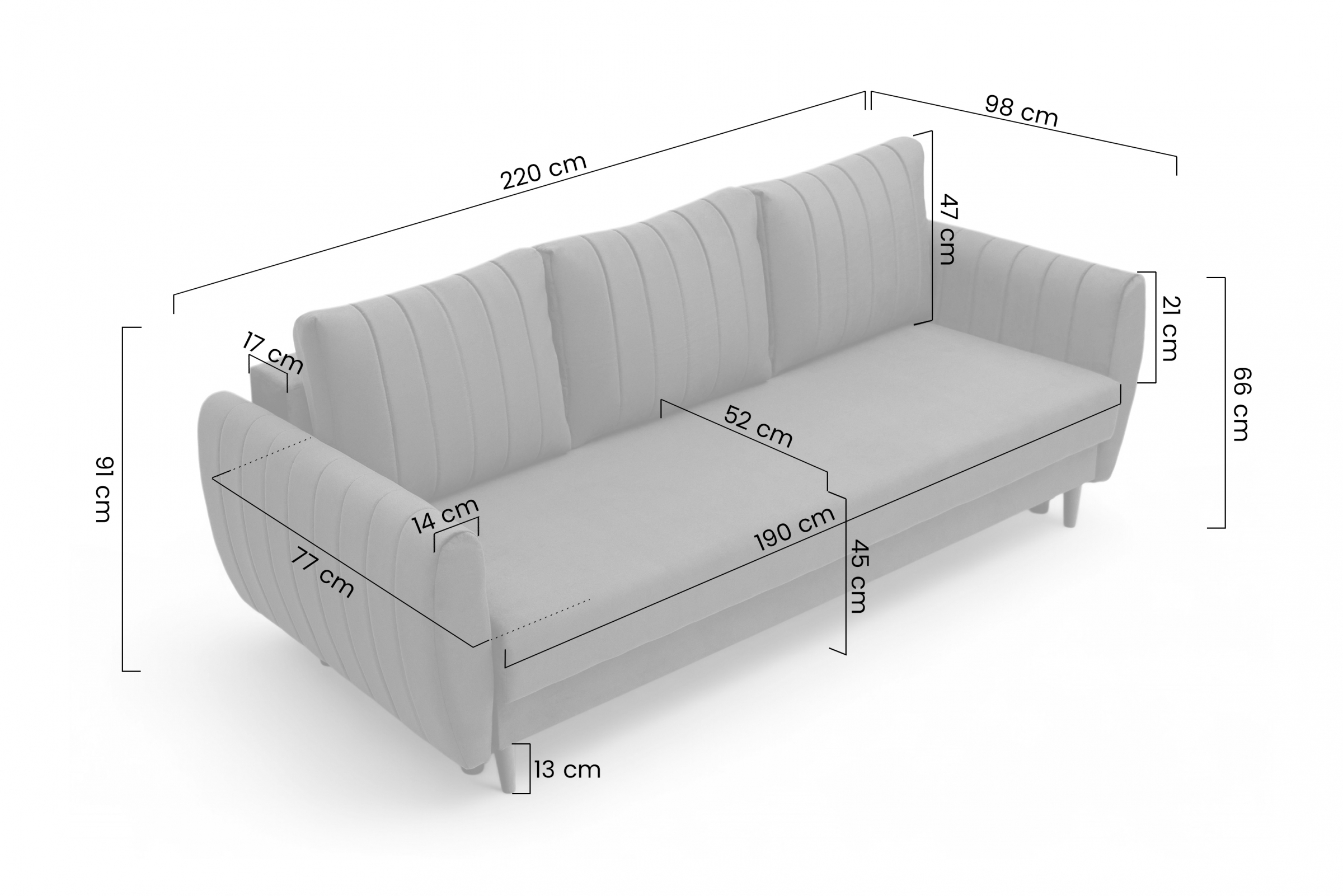 Rozkladacia pohovka Mikni s úložným priestorom – zelený zamat Kronos 14 / nožičky venge Pohovka rozkladana s úložným priestorom Mikni - Zelený zamat Kronos 14 / Venge