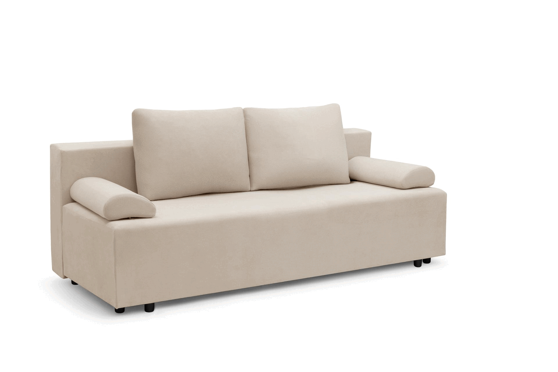 Rozkladacia pohovka Morena s úložným priestorom – béžový hydrofóbny plyš Pretty 03 Pohovka rozkladana s úložným priestorom Morena - béžový plusz hydrofobowy Pretty 03