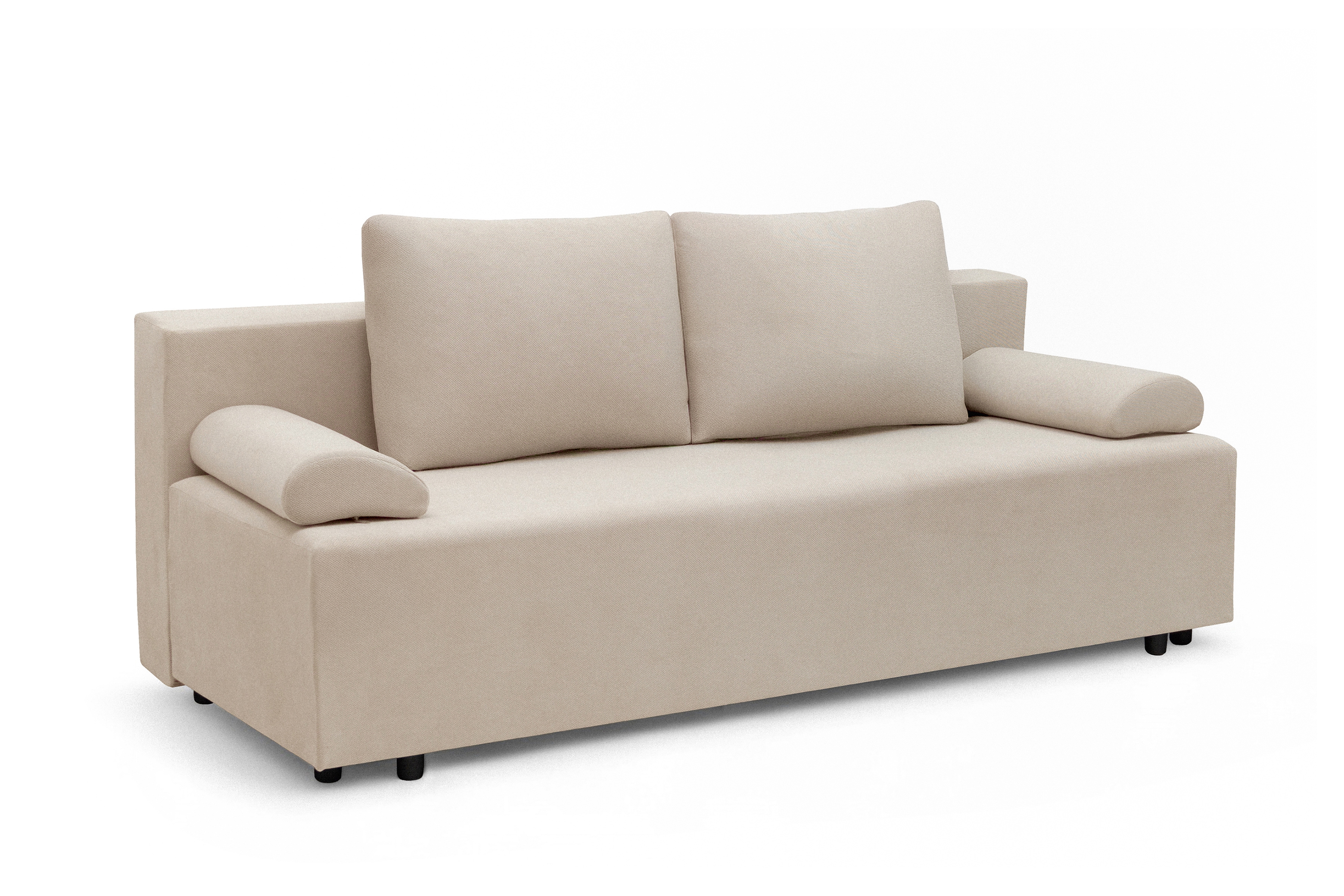 Rozkladacia pohovka Morena s úložným priestorom – béžový hydrofóbny plyš Pretty 03 Pohovka rozkladana s úložným priestorom Morena - béžový plusz hydrofobowy Pretty 03