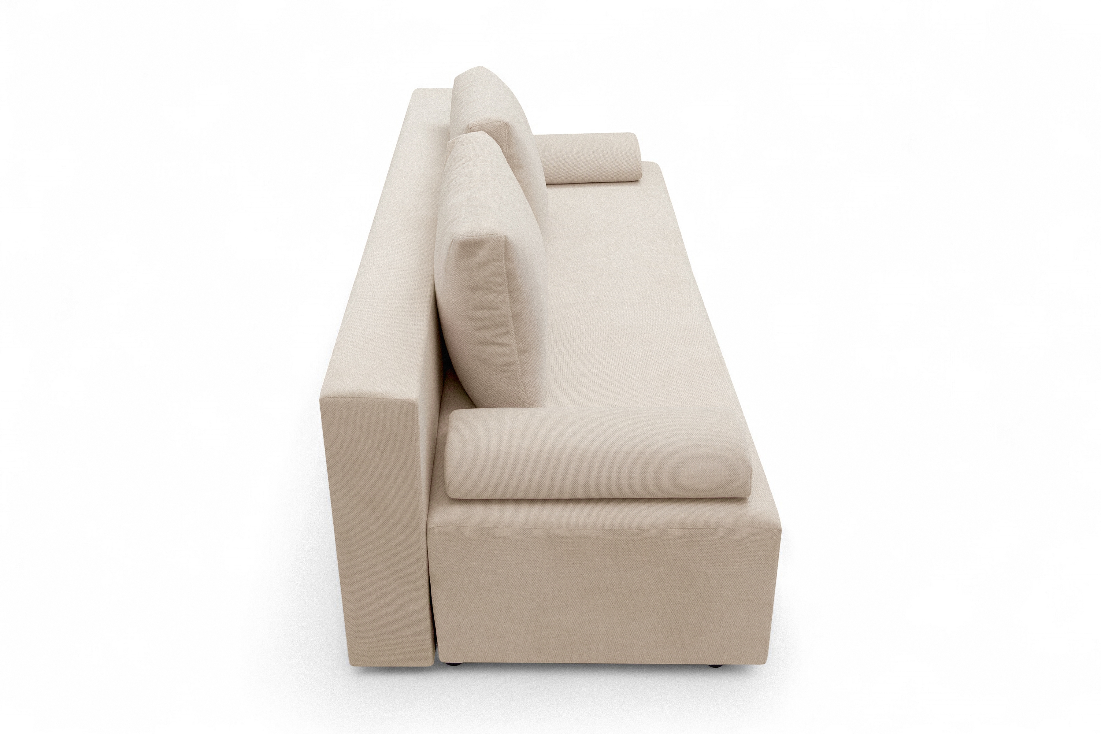 Rozkladacia pohovka Morena s úložným priestorom – béžový hydrofóbny plyš Pretty 03 Pohovka rozkladana s úložným priestorom Morena - béžový plusz hydrofobowy Pretty 03