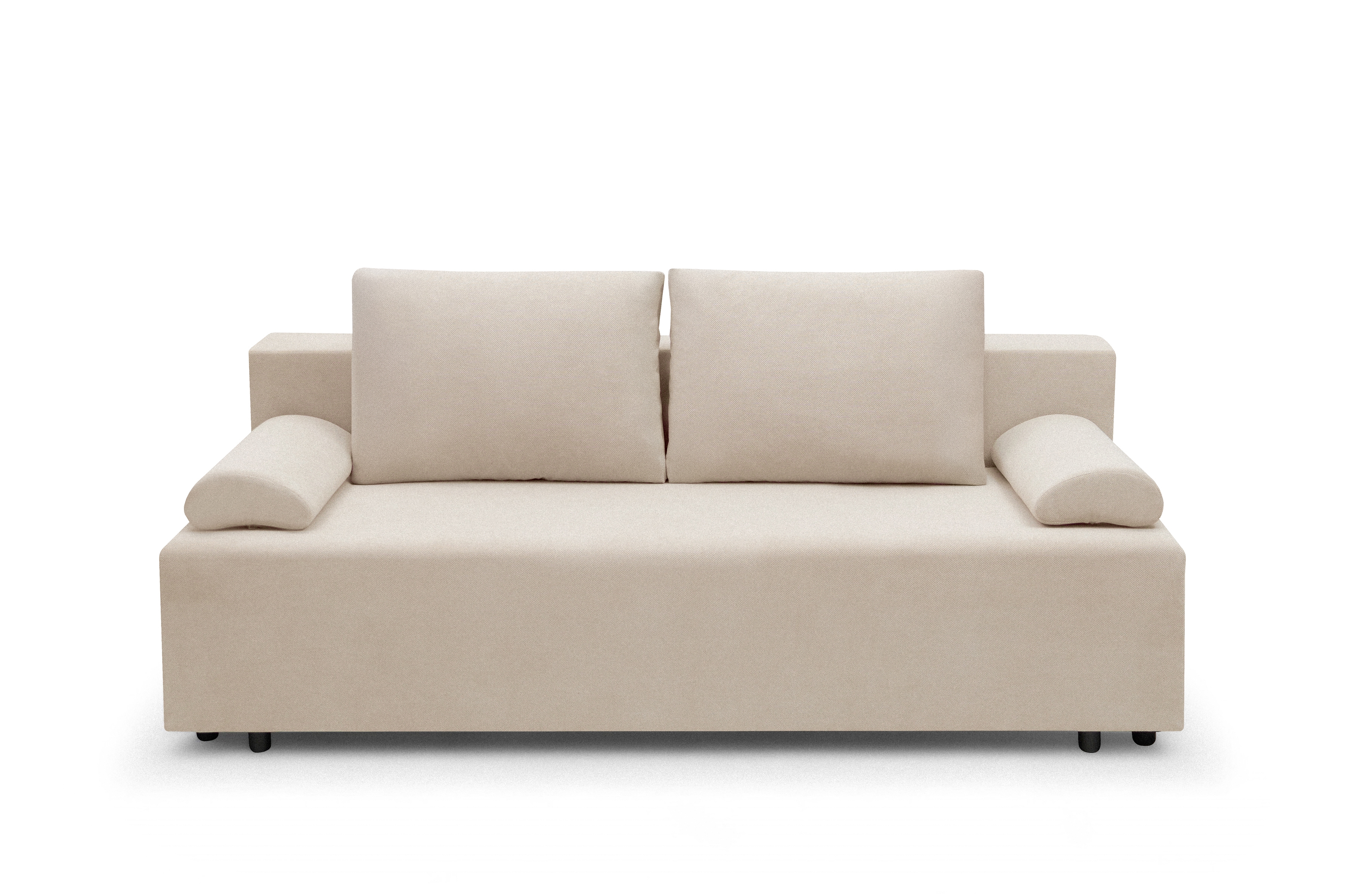 Rozkladacia pohovka Morena s úložným priestorom – béžový hydrofóbny plyš Pretty 03 Pohovka rozkladana s úložným priestorom Morena - béžový plusz hydrofobowy Pretty 03