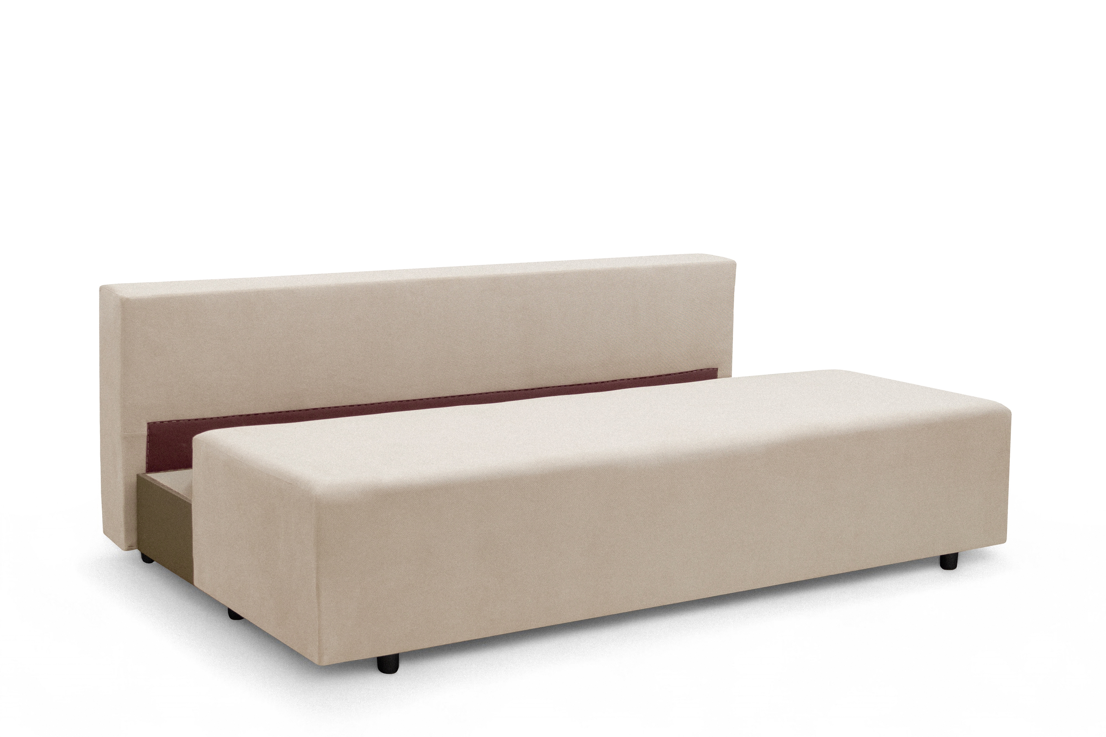 Rozkladacia pohovka Morena s úložným priestorom – béžový hydrofóbny plyš Pretty 03 Pohovka rozkladana s úložným priestorom Morena - béžový plusz hydrofobowy Pretty 03