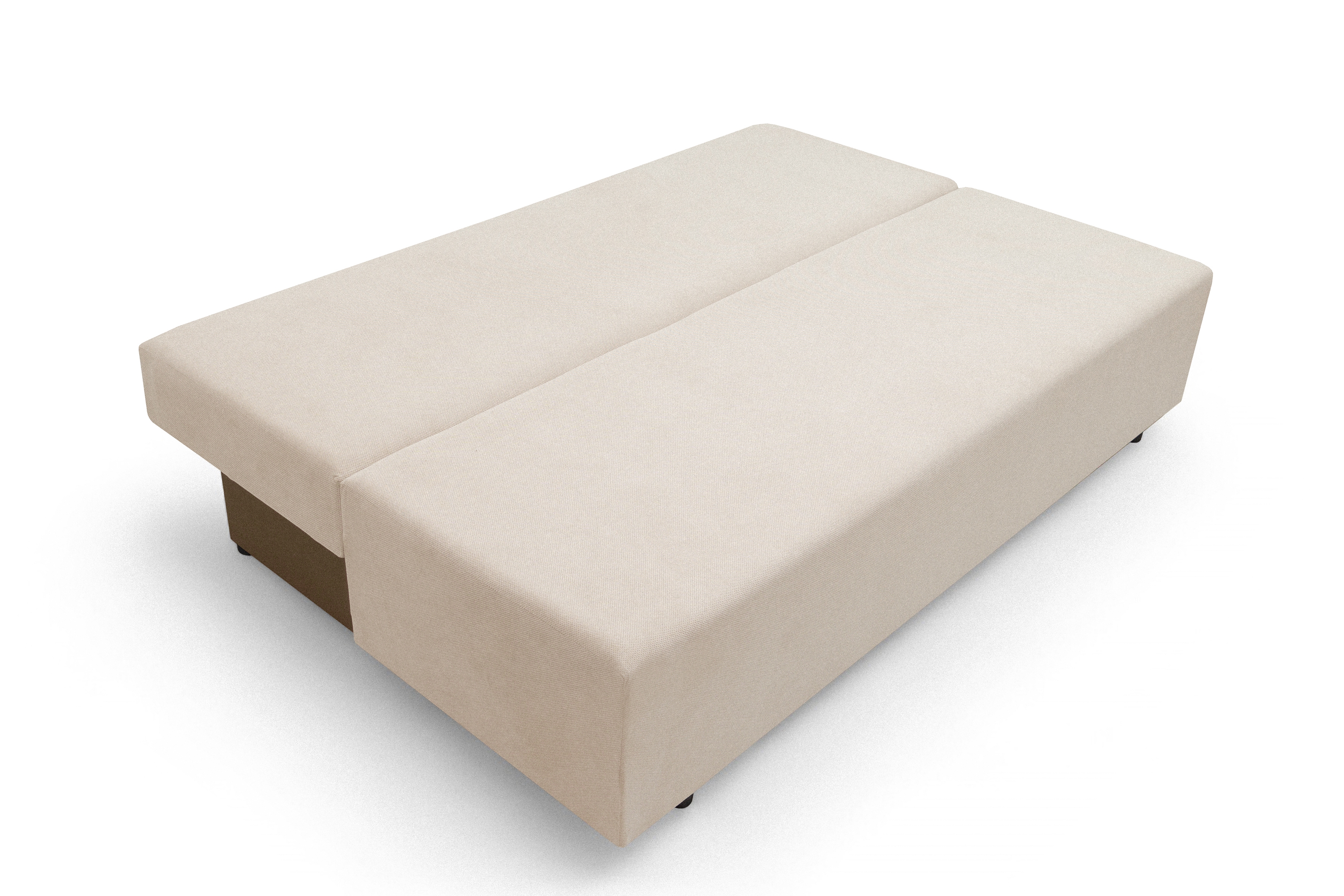 Rozkladacia pohovka Morena s úložným priestorom – béžový hydrofóbny plyš Pretty 03 Pohovka rozkladana s úložným priestorom Morena - béžový plusz hydrofobowy Pretty 03