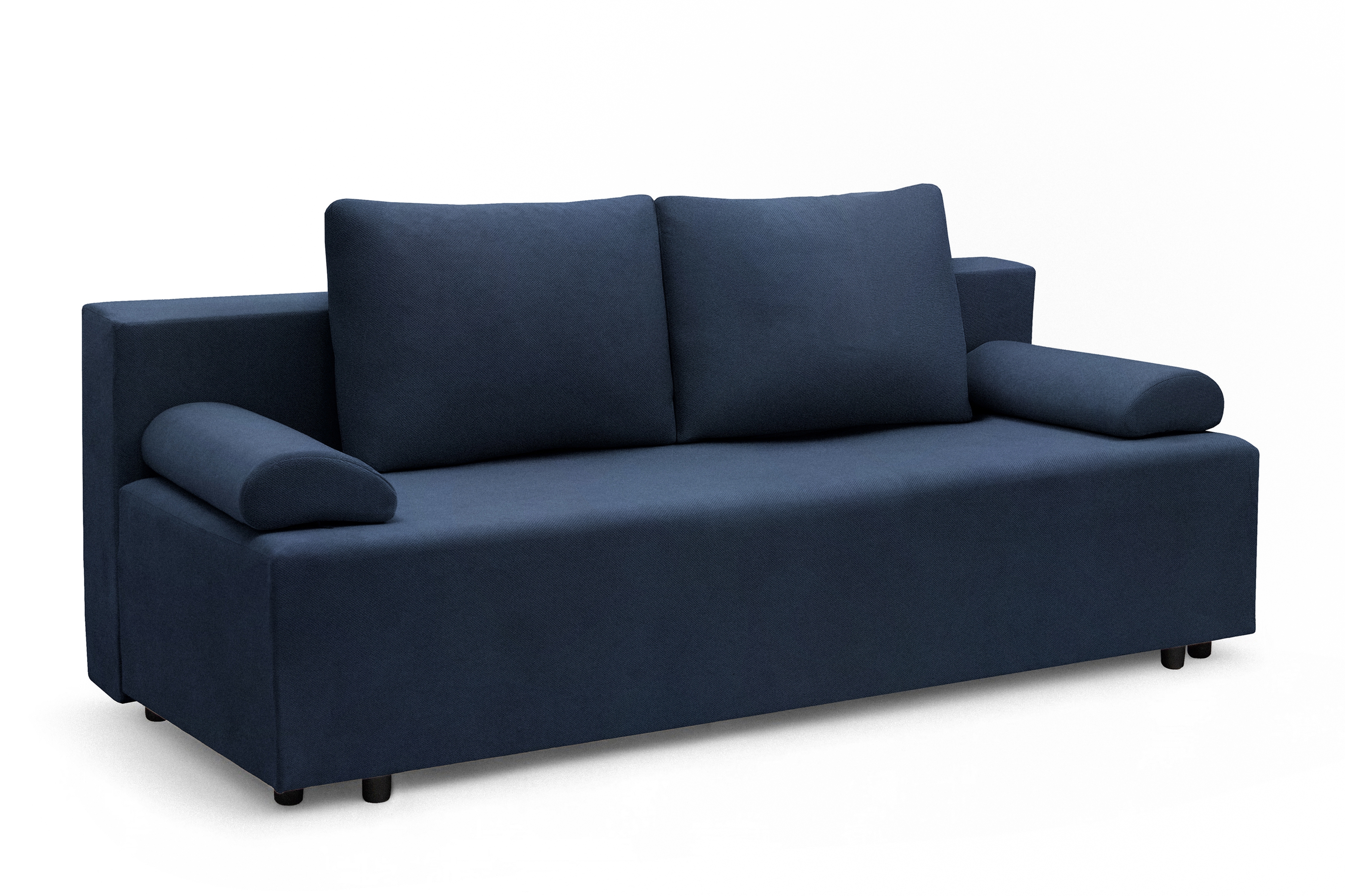 Rozkladacia pohovka Morena s úložným priestorom – tmavomodrý hydrofóbny plyš Pretty 22 Pohovka rozkladana s úložným priestorom Morena - námornícka modrá plusz hydrofobowy Pretty 22