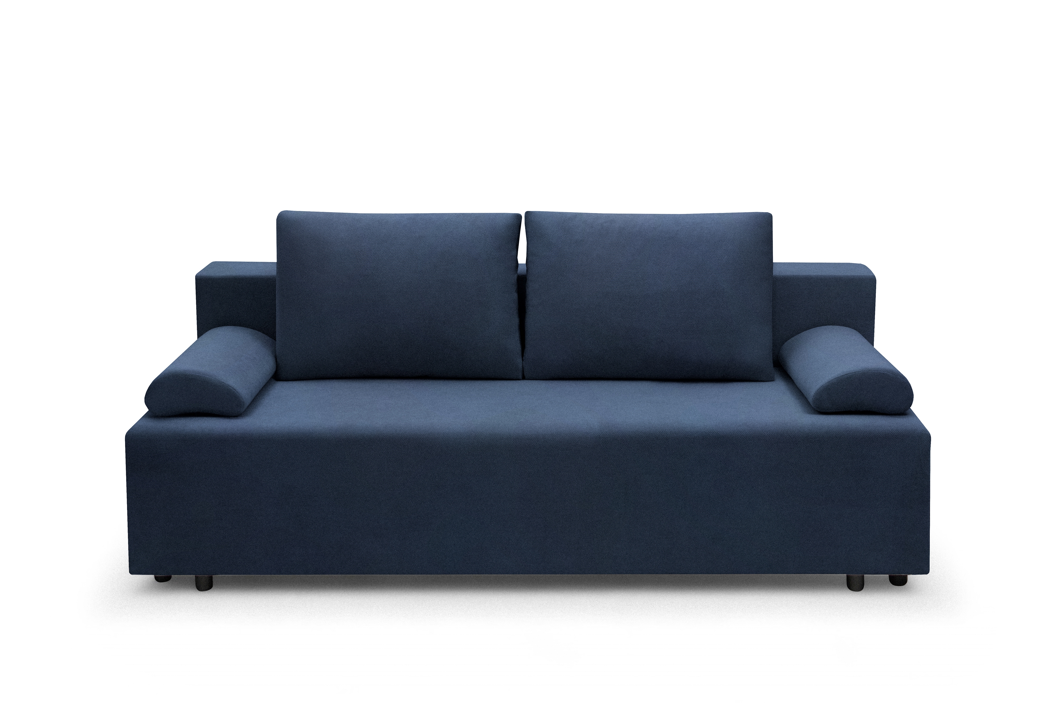 Rozkladacia pohovka Morena s úložným priestorom – tmavomodrý hydrofóbny plyš Pretty 22 Pohovka rozkladana s úložným priestorom Morena - námornícka modrá plusz hydrofobowy Pretty 22