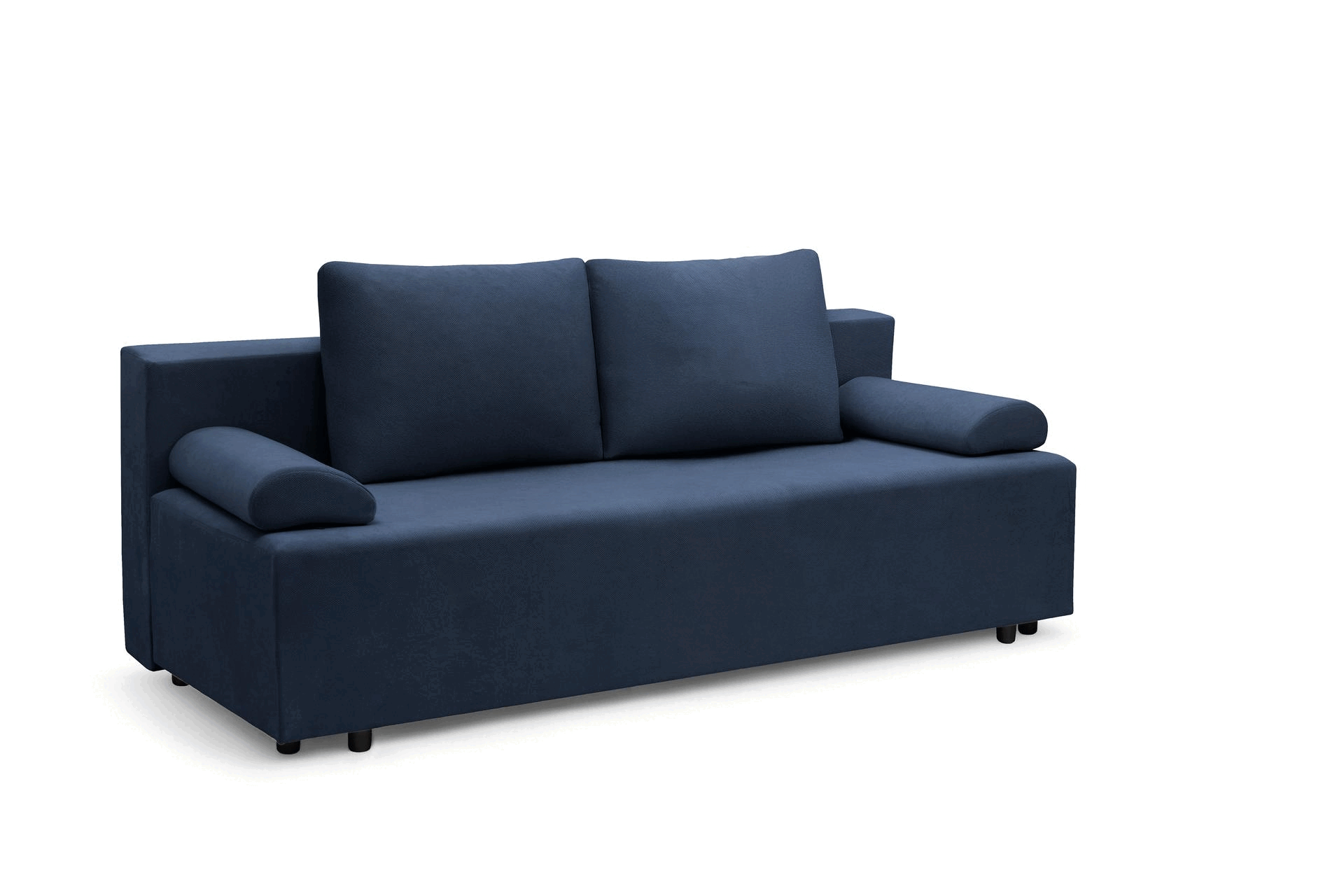 Rozkladacia pohovka Morena s úložným priestorom – tmavomodrý hydrofóbny plyš Pretty 22 Pohovka rozkladana s úložným priestorom Morena - námornícka modrá plusz hydrofobowy Pretty 22