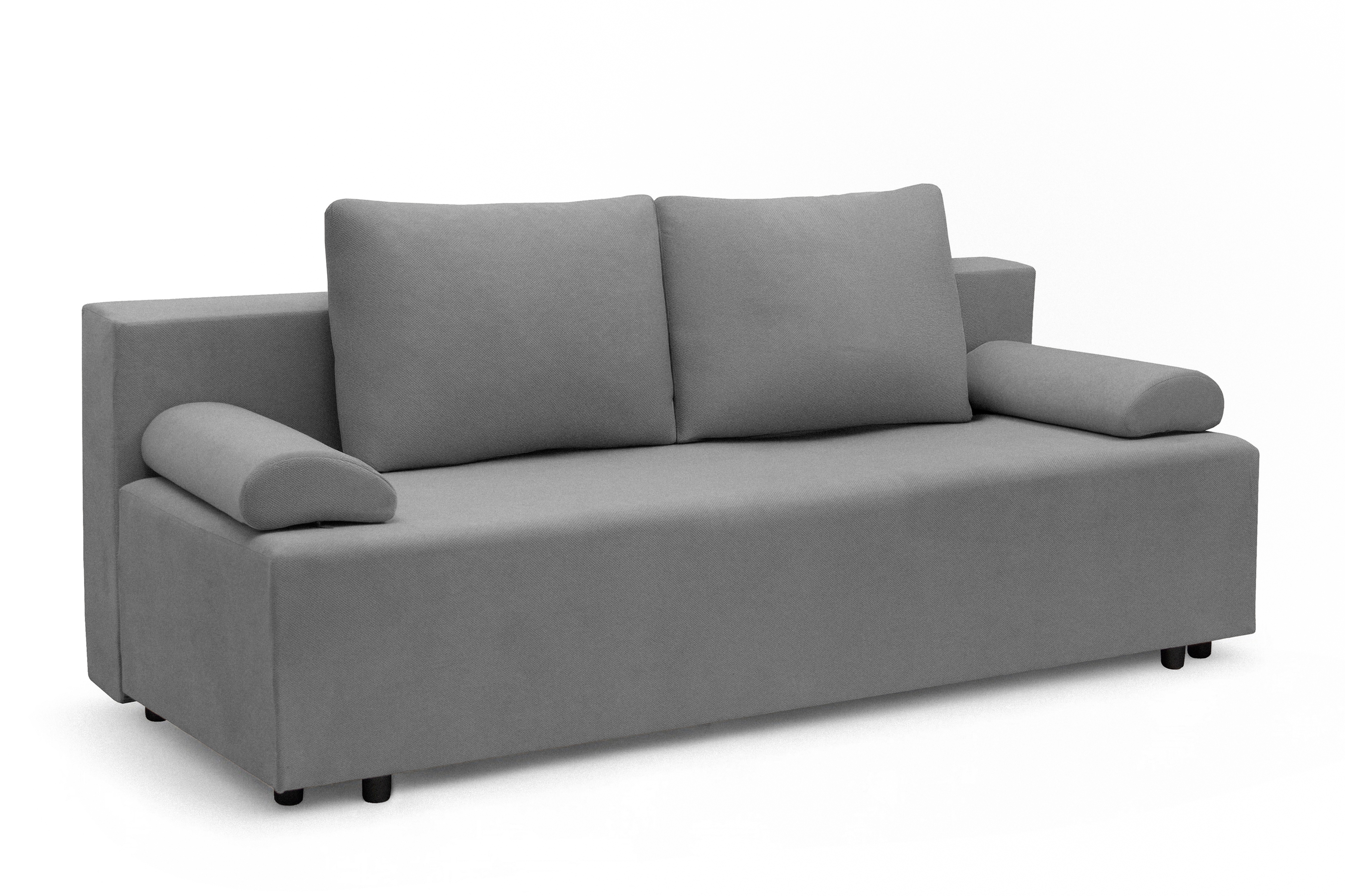 Rozkladacia pohovka Morena s úložným priestorom – sivý hydrofóbny plyš Pretty 17 Pohovka rozkladana s úložným priestorom Morena - šedý plusz hydrofobowy Pretty 17