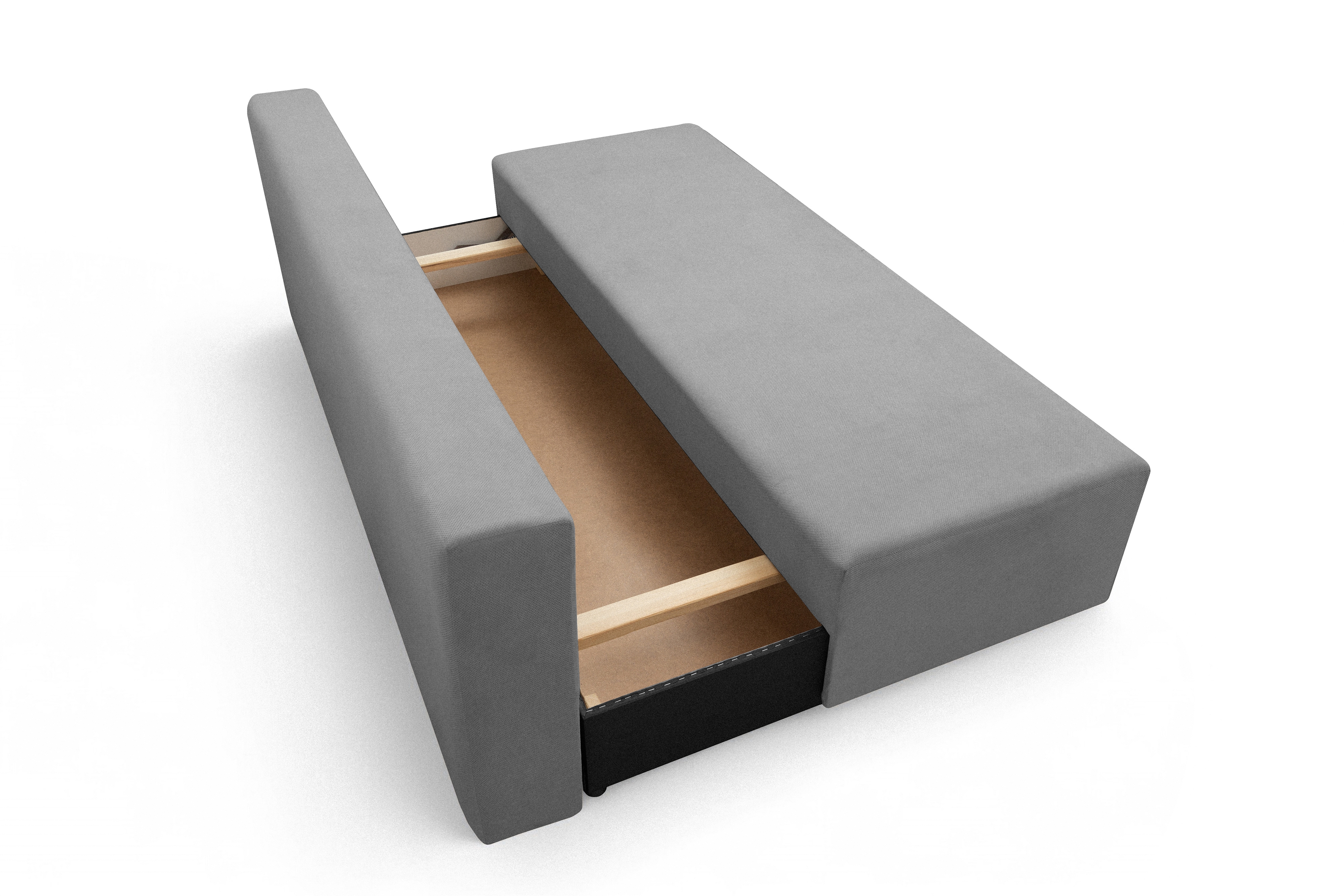 Rozkladacia pohovka Morena s úložným priestorom – sivý hydrofóbny plyš Pretty 17 Pohovka rozkladana s úložným priestorom Morena - šedý plusz hydrofobowy Pretty 17