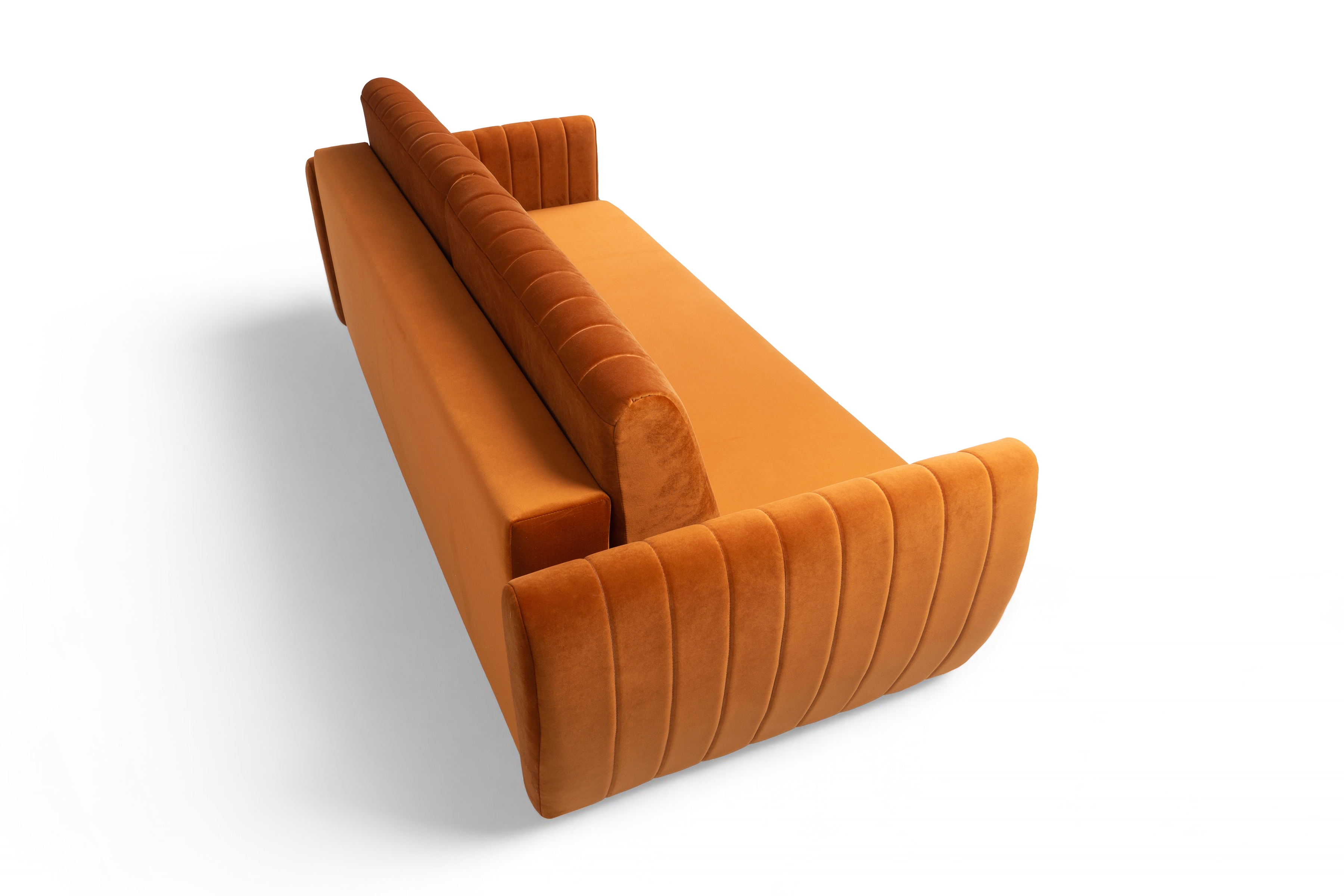 Rozkladacia pohovka Mozar II s úložným priestorom - červený hydrofóbny zamat Salvador 14 / čierne nožičky Pohovka rozkladana s úložným priestorom Mozar II - rydy zamat hydrofobowy Salvador 14 / nožičky čierny  