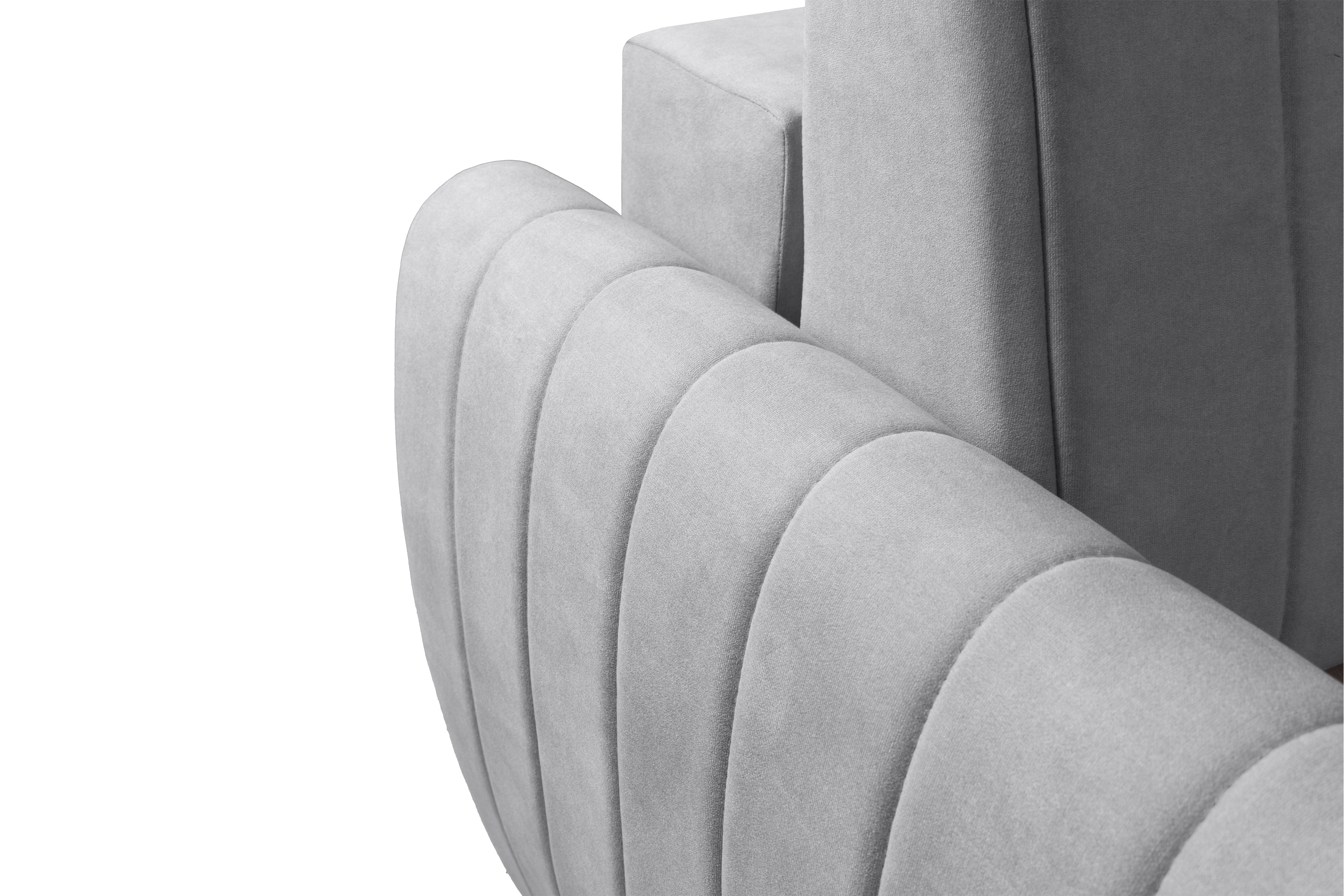 Rozkládací pohovka Mozar II s úložným prostorem - šedý samet Cloud 83 / černé nožky Pohovka rozkladana s úložným prostorem Mozar II - šedá samet snadno čistitelný Cloud 83 / Nohy černá