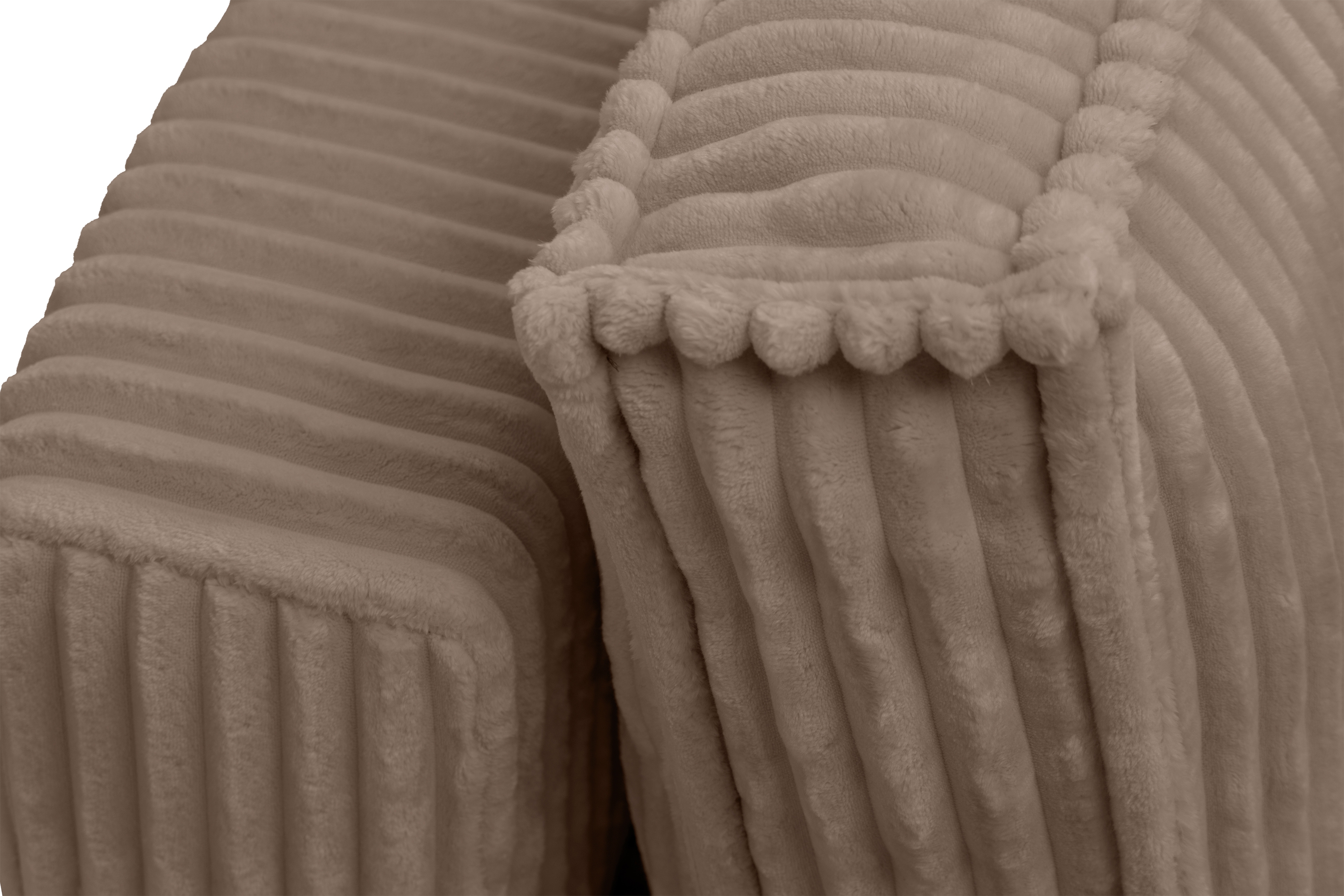 Rozkládací pohovka Solvero - tmavě béžový plyš Tilia 17 Pohovka Solvero rozkládací - béžová plusz Tilia 17