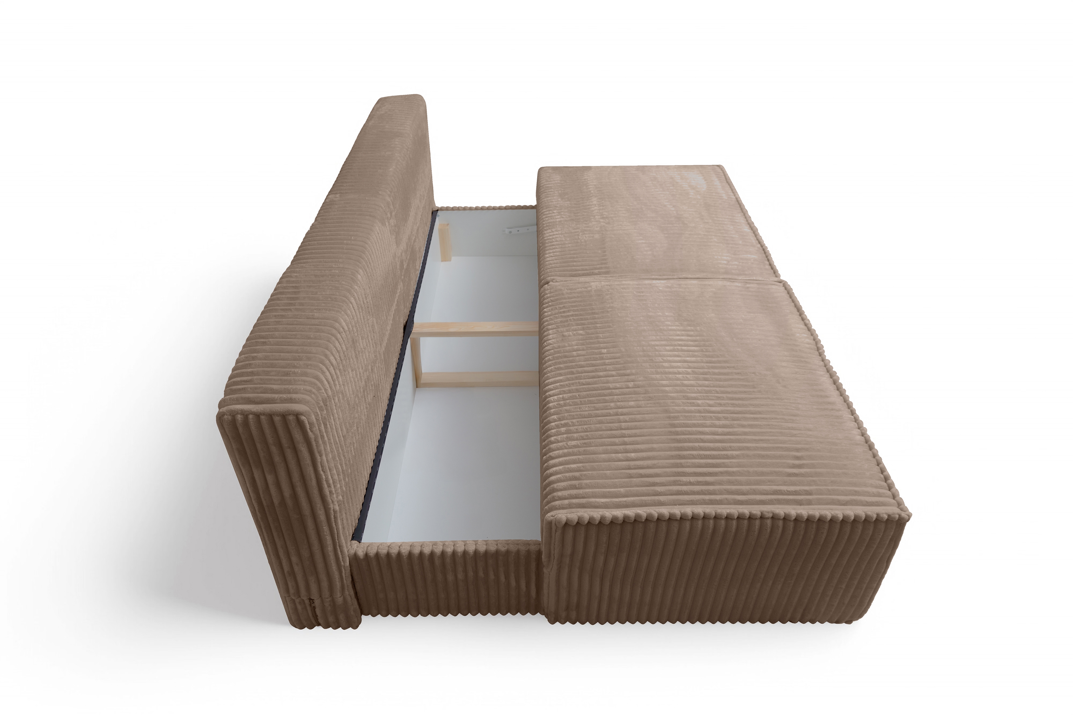 Rozkládací pohovka Solvero - tmavě béžový plyš Tilia 17 Pohovka Solvero rozkládací - béžová plusz Tilia 17