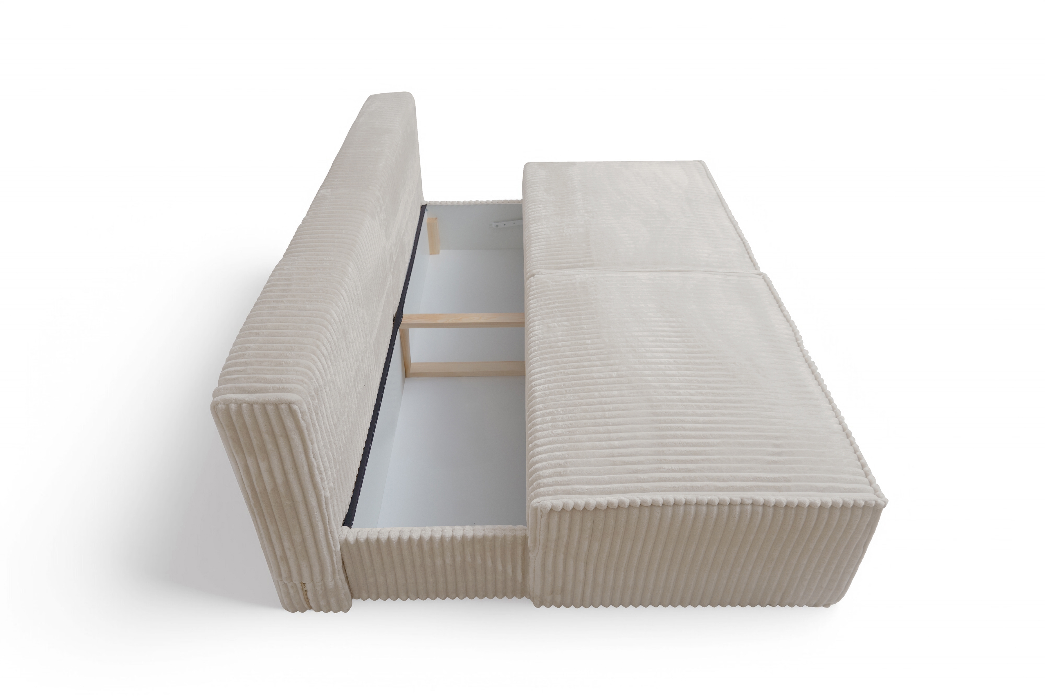 Rozkládací pohovka Solvero - béžový plyš Tilia 03 Pohovka Solvero rozkládací - kremwy plusz Tilia 03