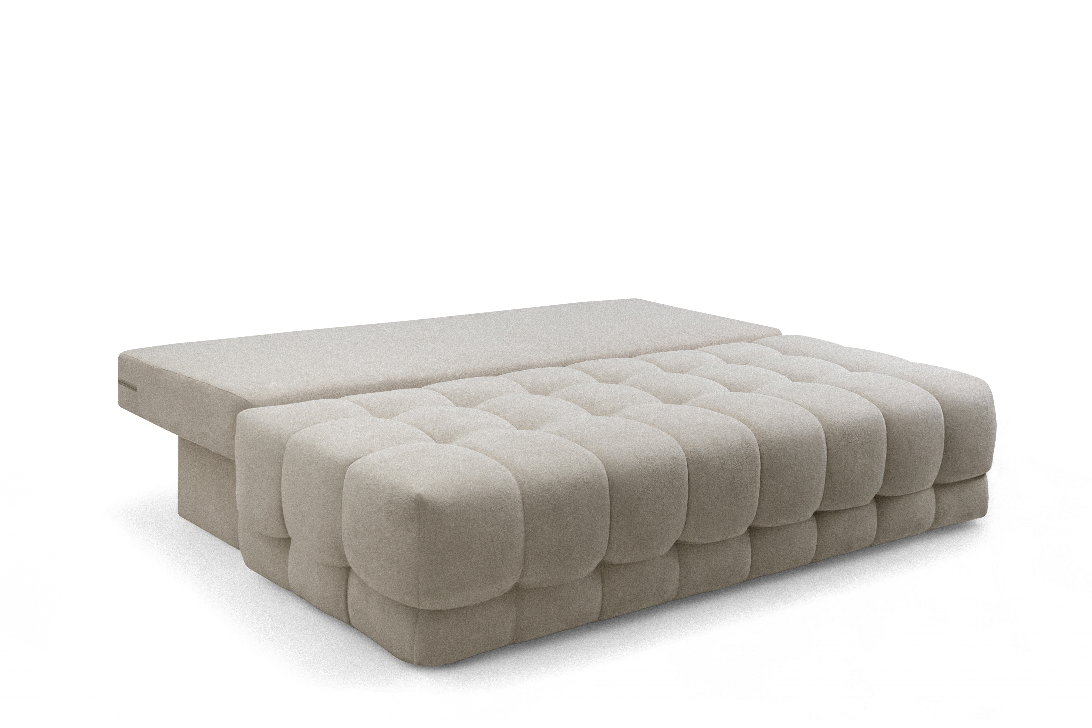 Rozkladacia pohovka Tuko s úložným priestorom – béžová pletenina Freya 210.03 Pohovka Tuko rozkladana S vnútorným úložným priestorom- Béžová boucle Freya 210.03